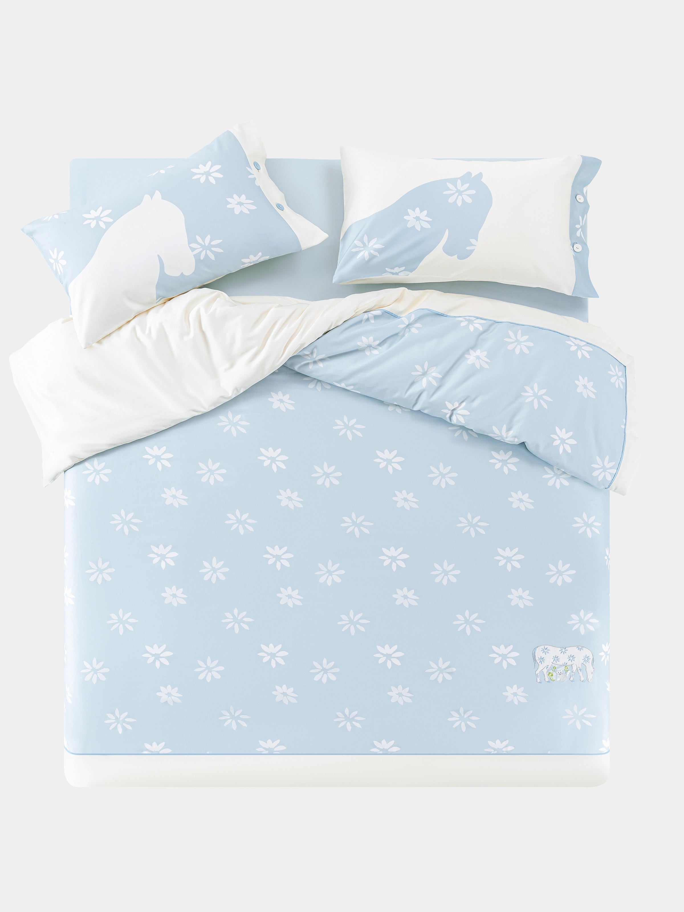 "Year of the Horse" Cotton Satin Bedding Set – Little Floral Horse
