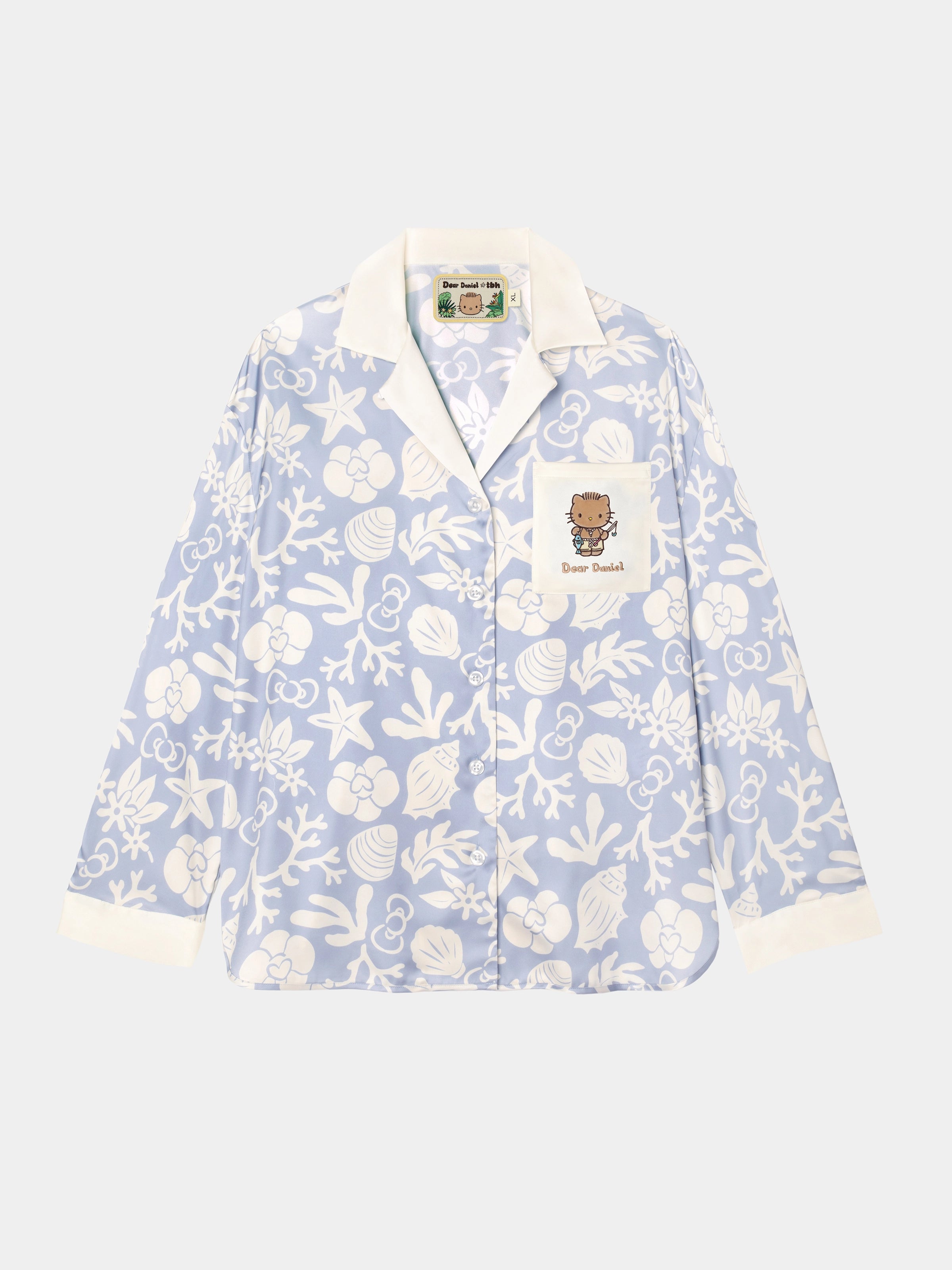 "Dear Daniel" Satin Loungewear Set Long Sleeve – Breezy Blue
