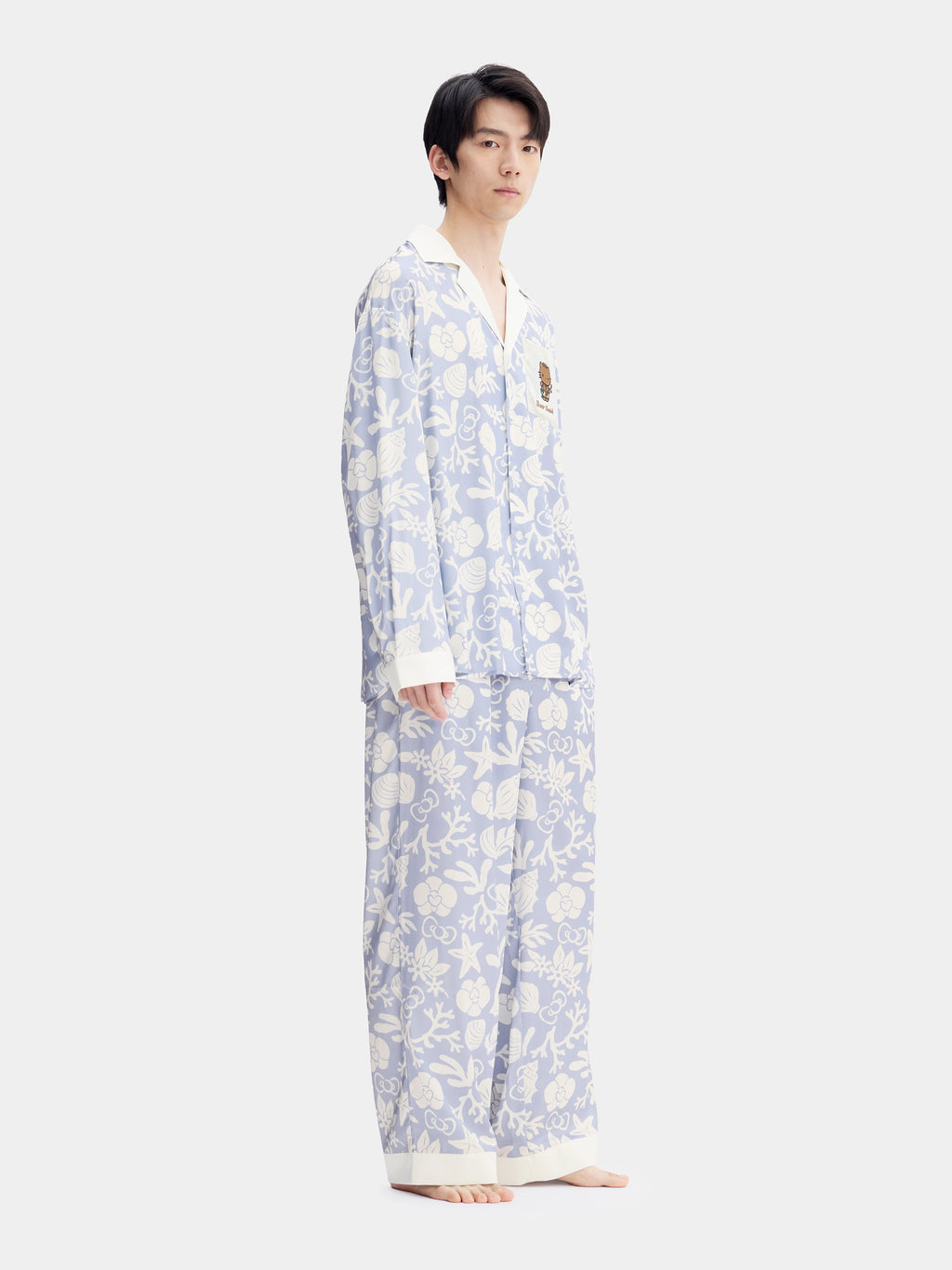 "Dear Daniel" Satin Loungewear Set Long Sleeve – Breezy Blue