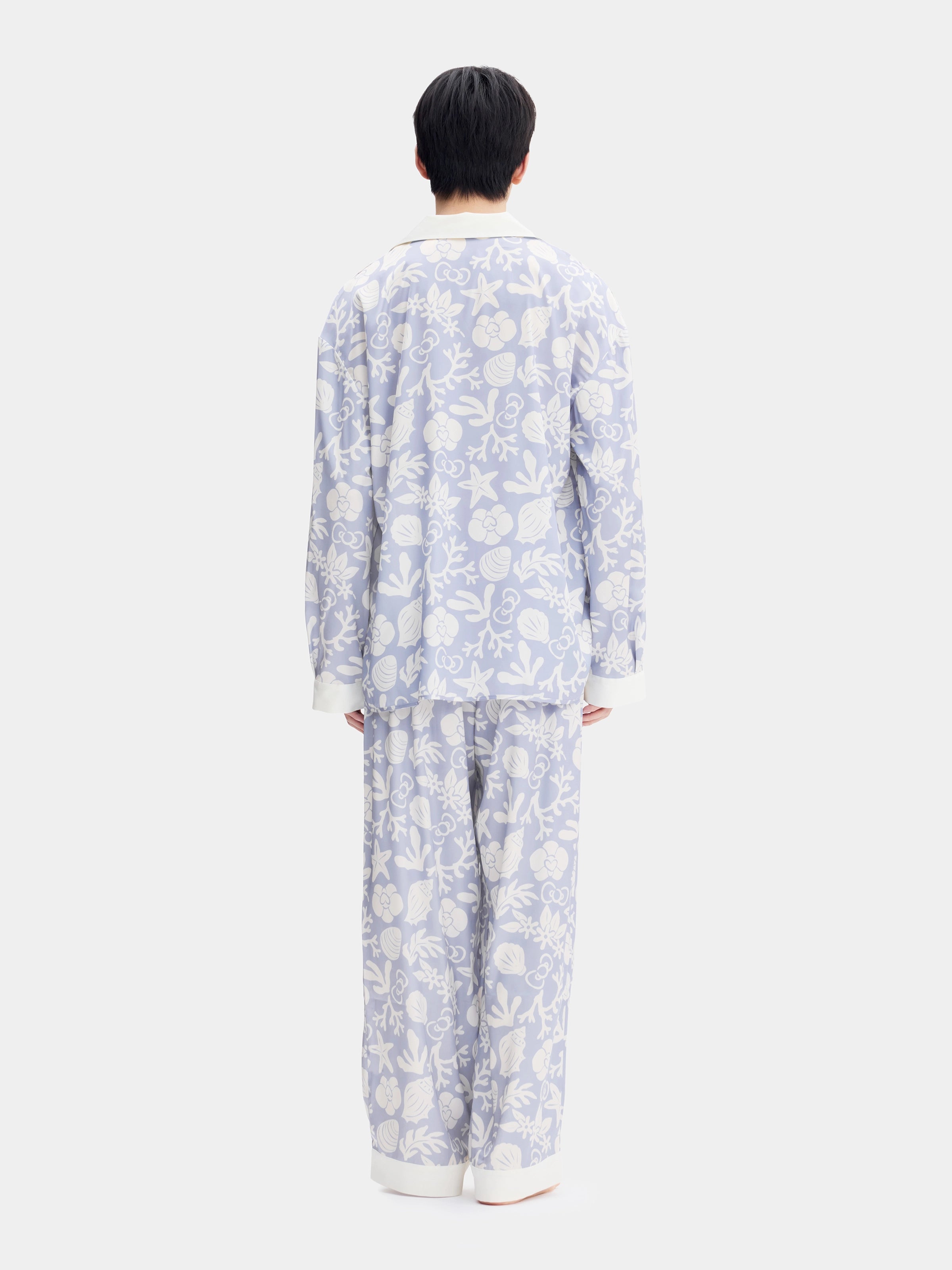 "Dear Daniel" Satin Loungewear Set Long Sleeve – Breezy Blue