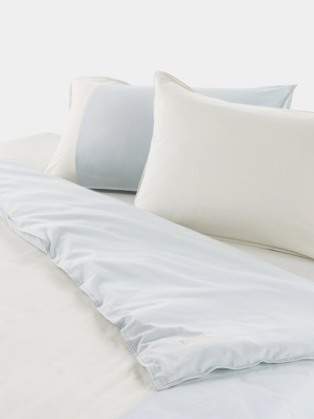 Denim Cotton Pieced Duvet Bedding Set – Blue & White Denim