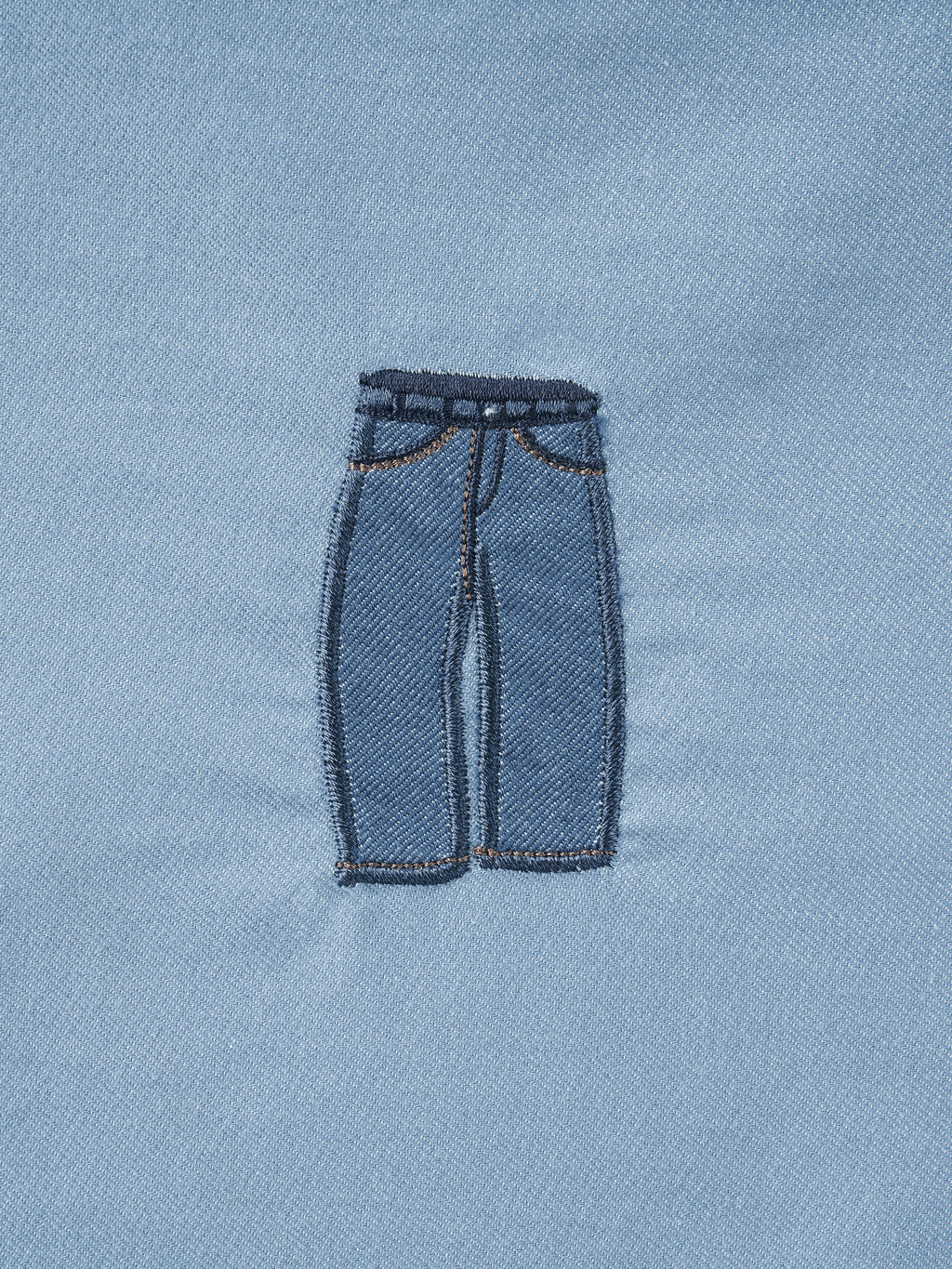 Denim Cotton Pieced Duvet Bedding Set – Dark Denim Blue