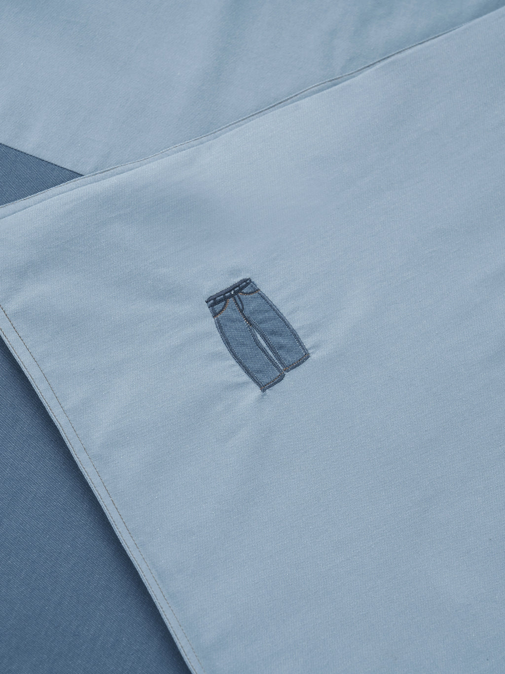 Denim Cotton Pieced Duvet Bedding Set – Dark Denim Blue