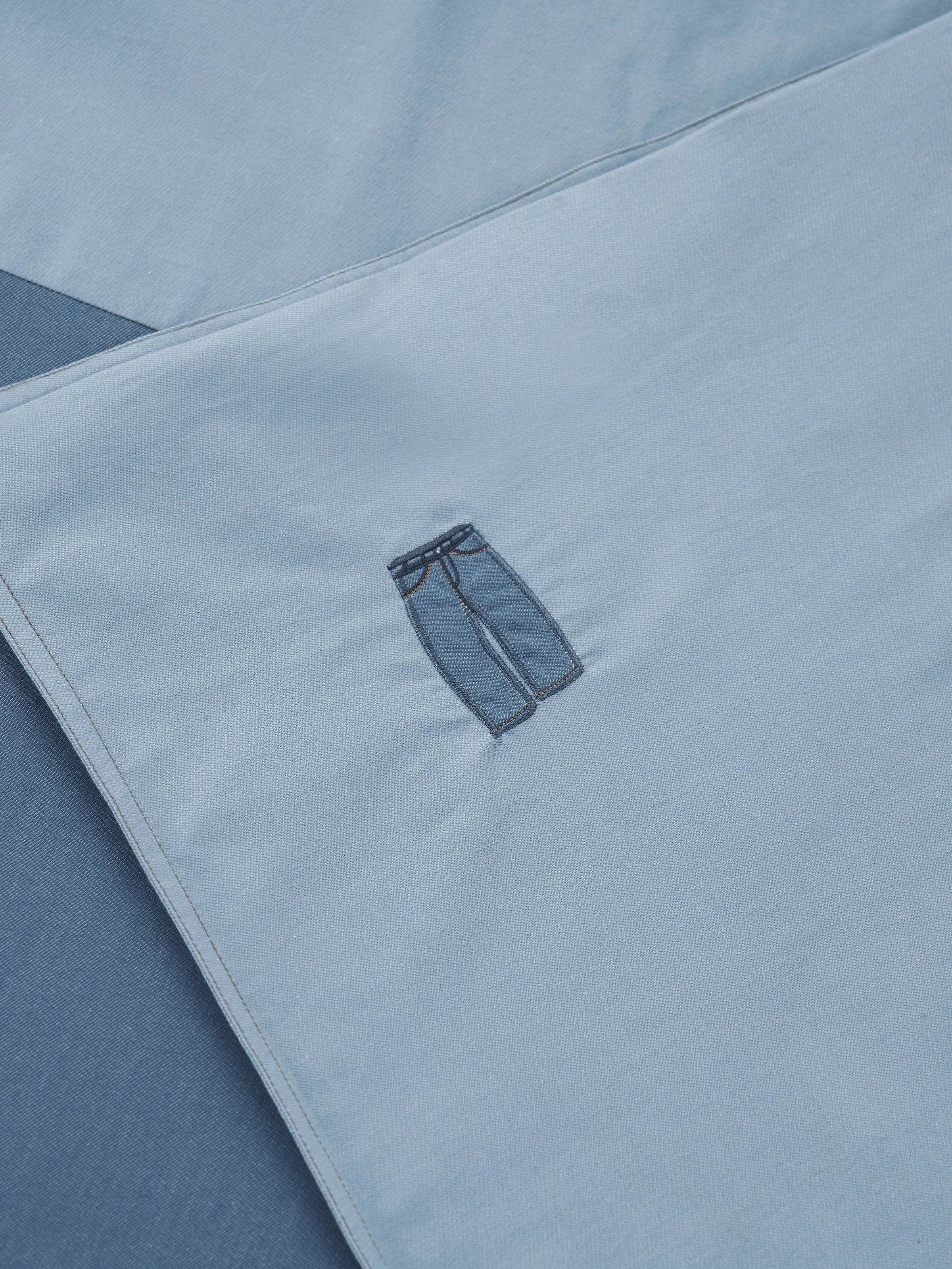 Denim Cotton Pieced Duvet Bedding Set – Dark Denim Blue