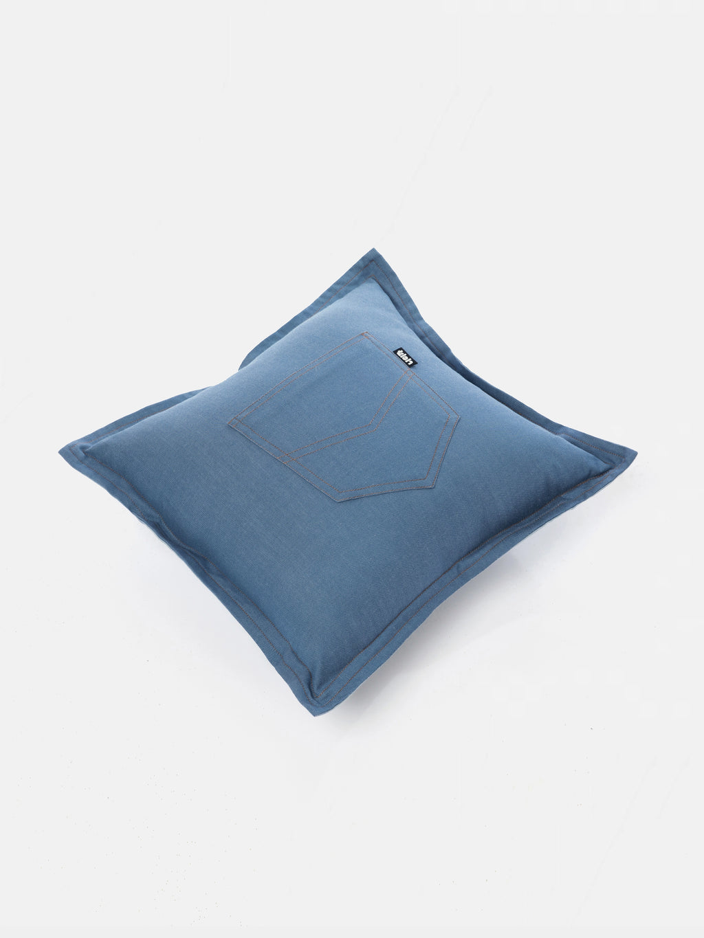 Denim Pocket Two-Tone Pillow