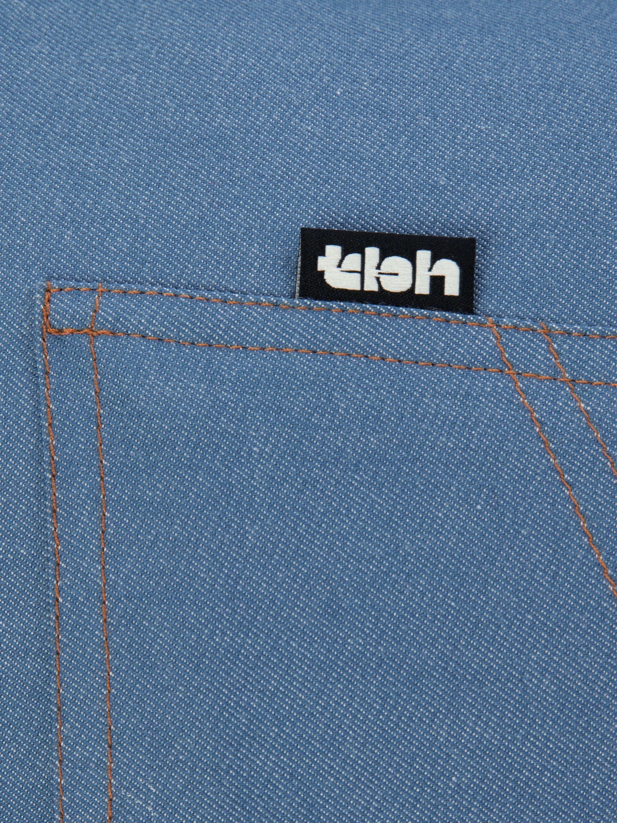 Denim Pocket Two-Tone Pillow