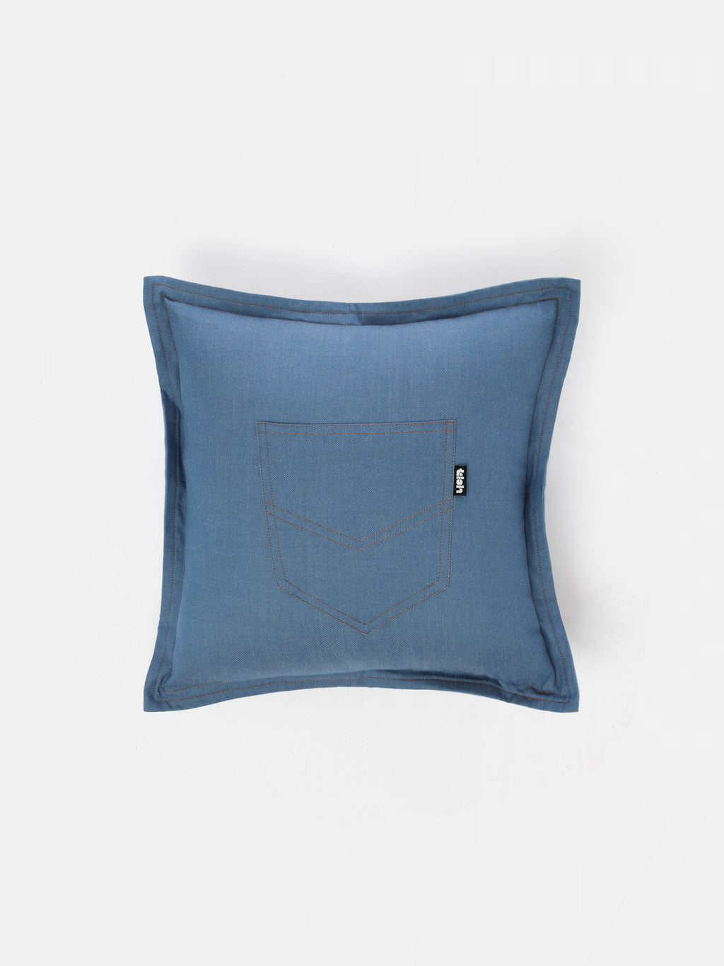 Denim Pocket Two-Tone Pillow