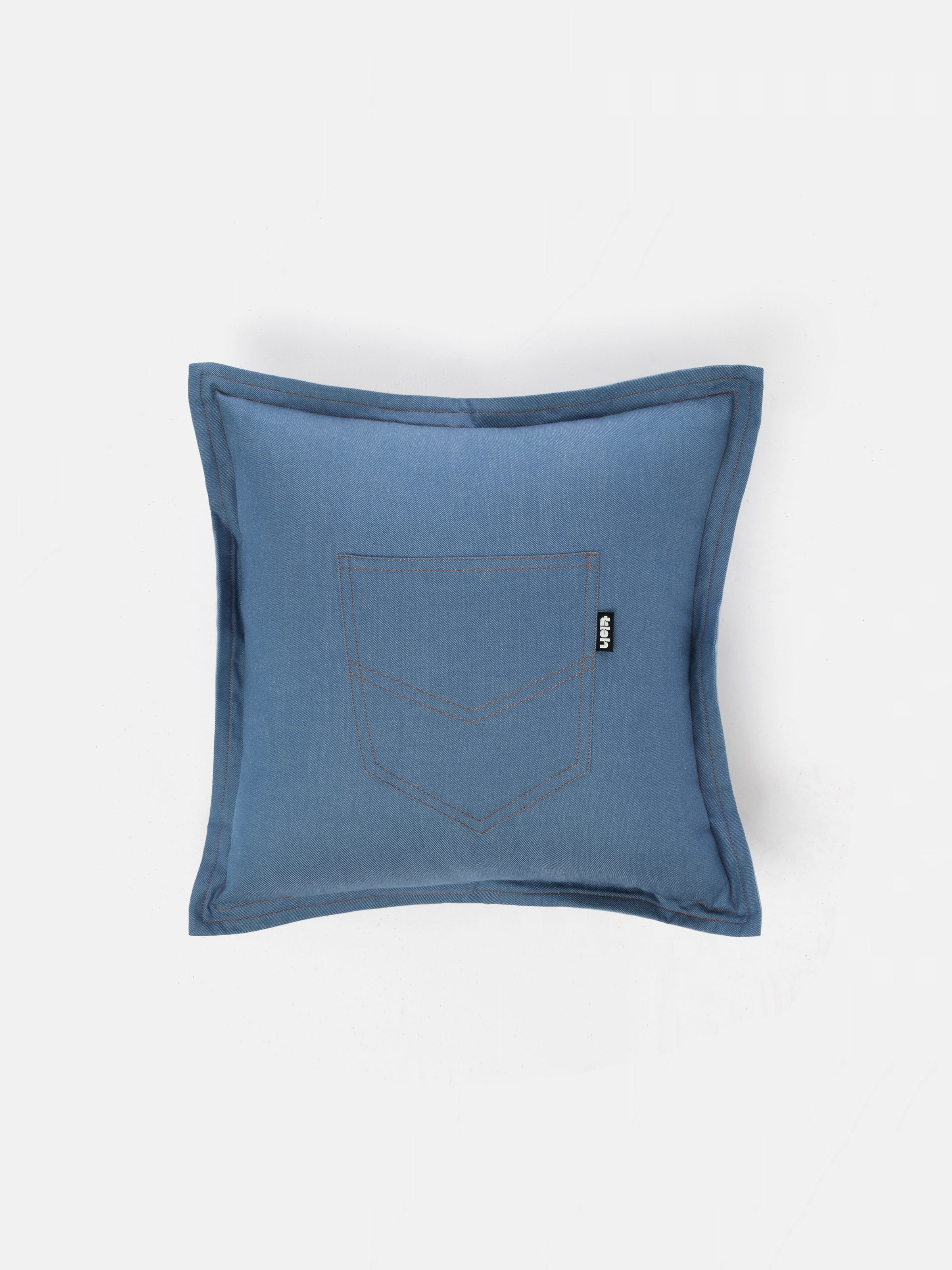Denim Pocket Two-Tone Pillow