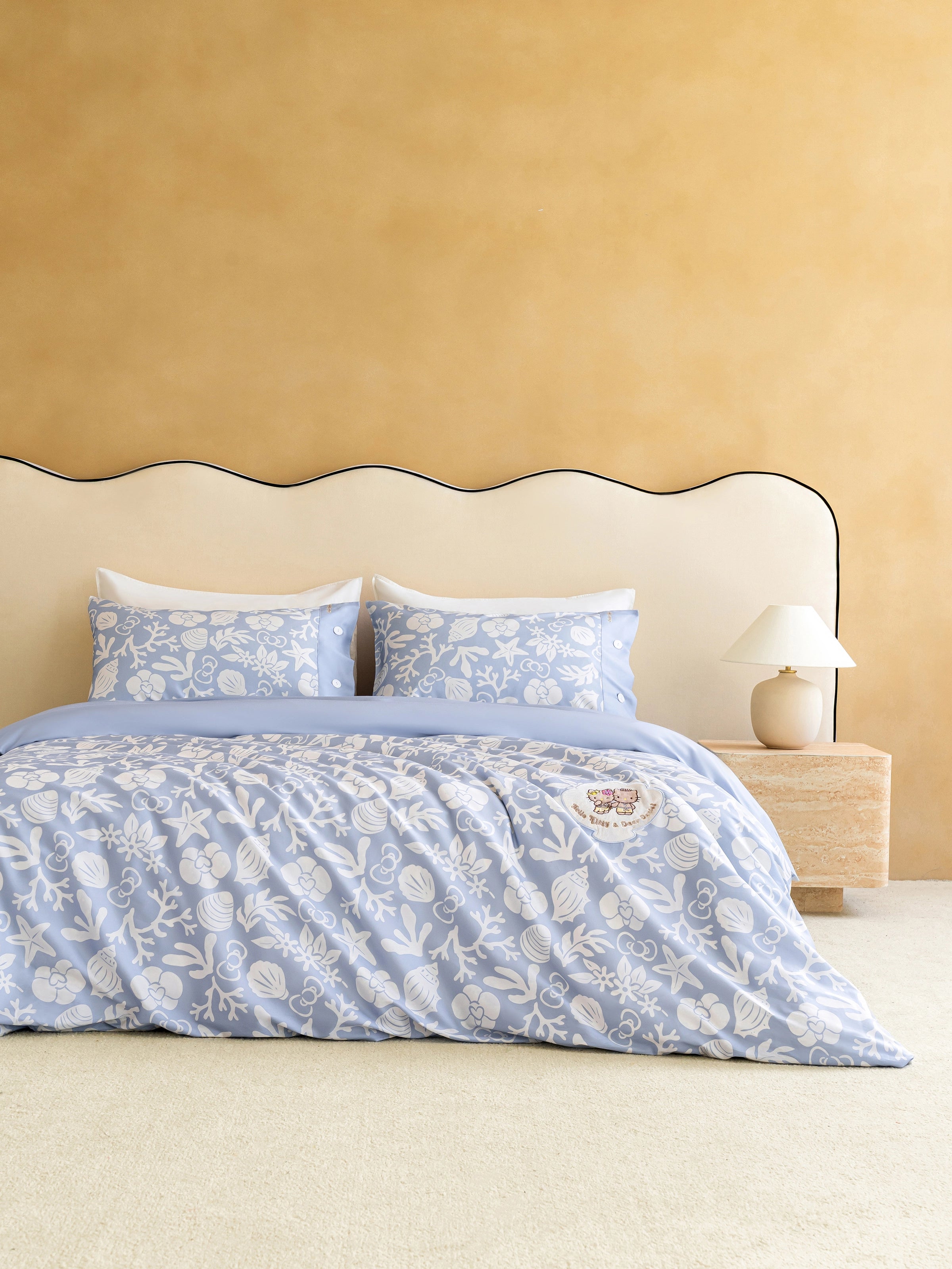 "Hello Kitty" Cotton Sateen Printed Bedding Set – Breezy Blue