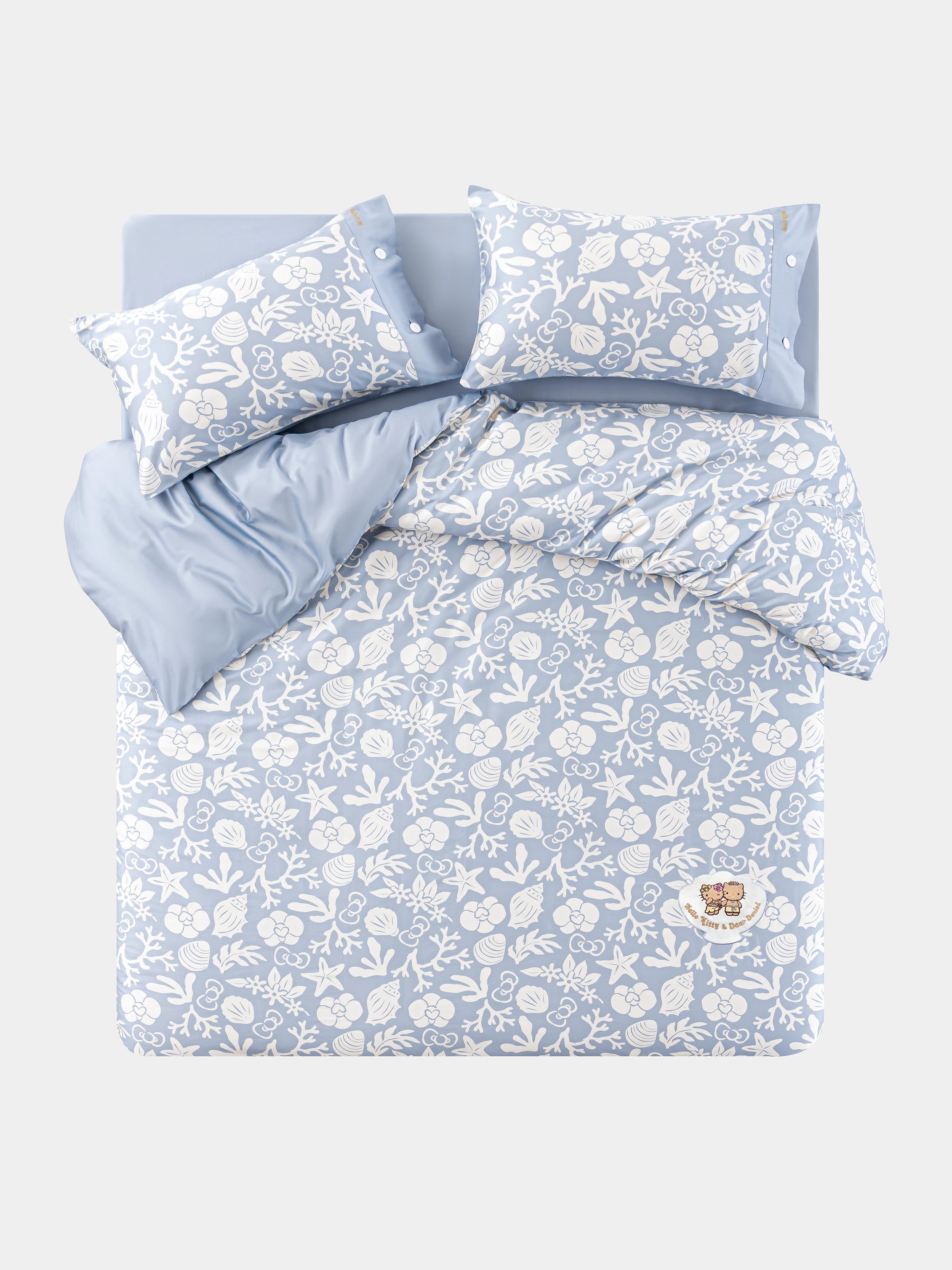 "Hello Kitty" Cotton Sateen Printed Bedding Set – Breezy Blue