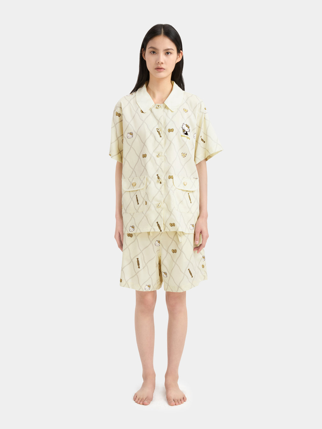 "Hello Kitty" Tencel Cotton Blend Short Sleeve Loungewear Set – Candy Shop
