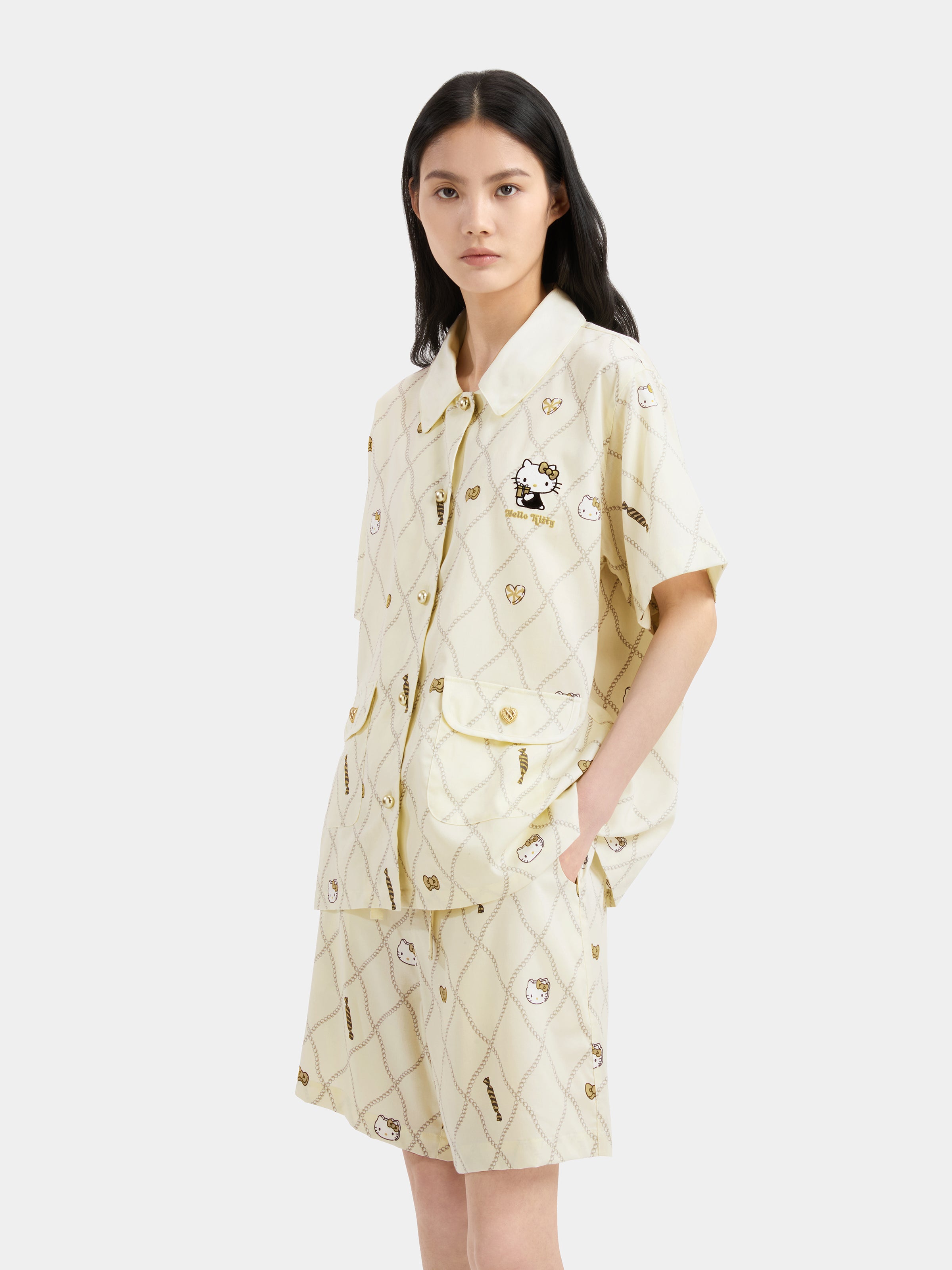 "Hello Kitty" Tencel Cotton Blend Short Sleeve Loungewear Set – Candy Shop