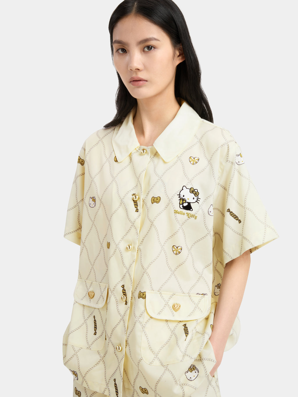"Hello Kitty" Tencel Cotton Blend Short Sleeve Loungewear Set – Candy Shop