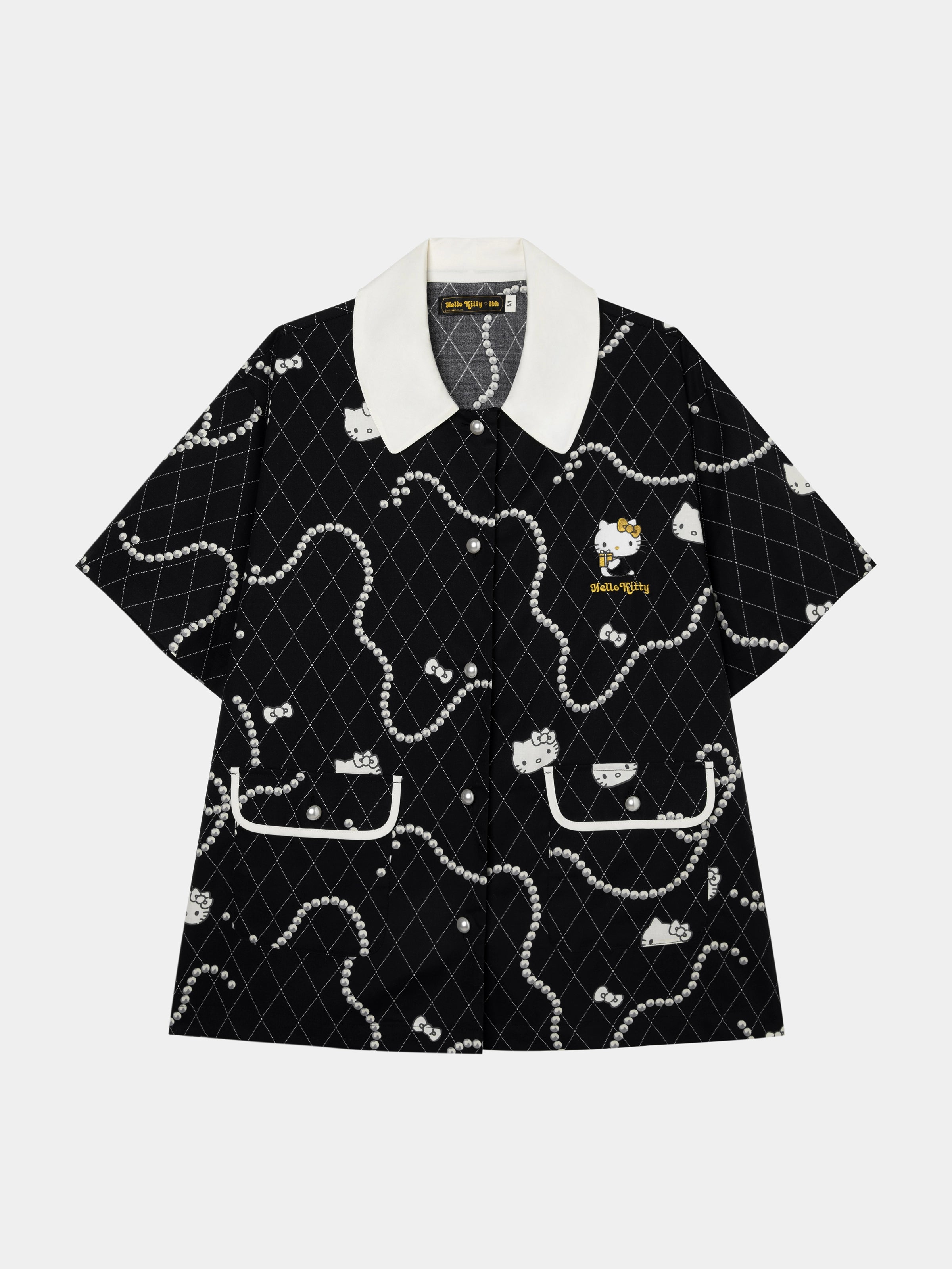 "Hello Kitty" Tencel Cotton Blend Loungewear Set Short Sleeve – Pearl Necklace