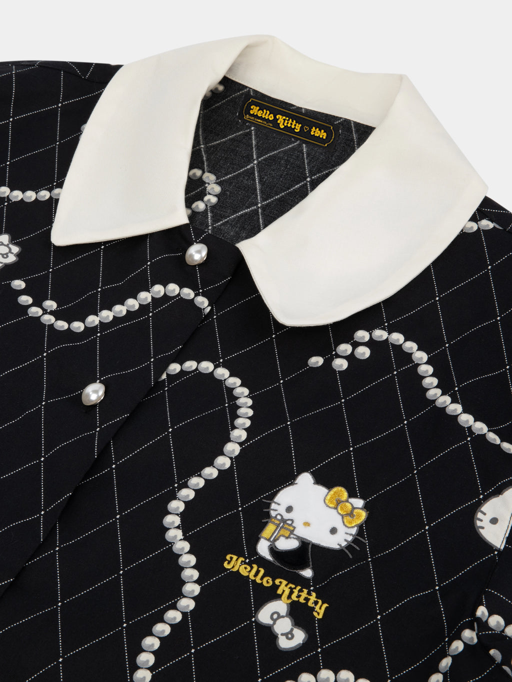 "Hello Kitty" Tencel Cotton Blend Loungewear Set Short Sleeve – Pearl Necklace