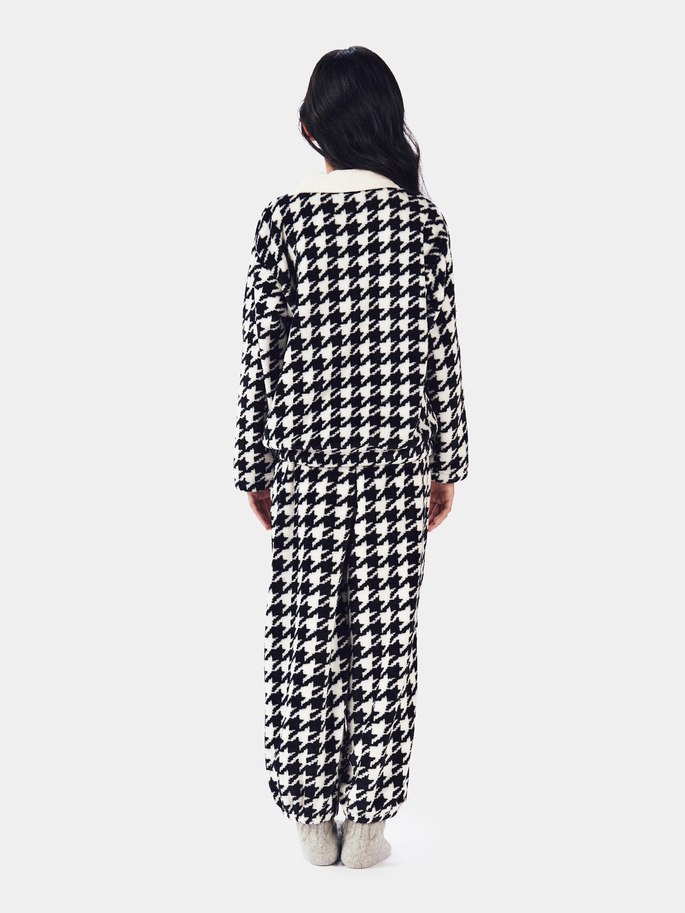 Kids Flannel Loungewear Set Houndstooth