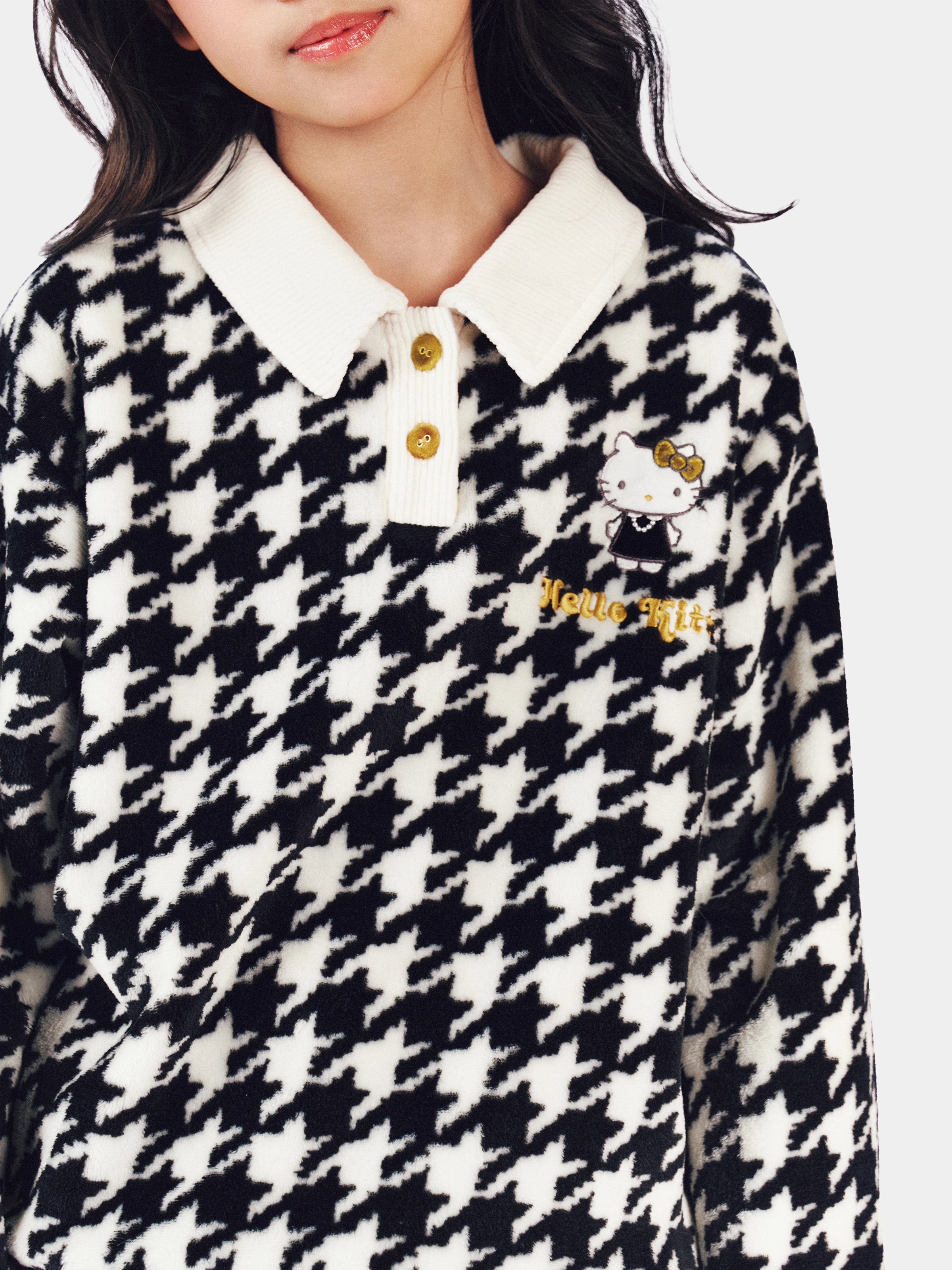 "Hello Kitty" Kids Flannel Loungewear Set – Houndstooth