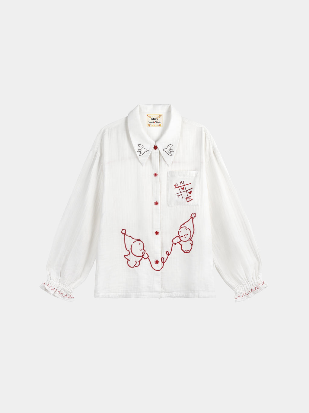 "tbh × TWINKLE TWINKLE"刺繡雙層紗純棉家居服套裝－愛的手稿