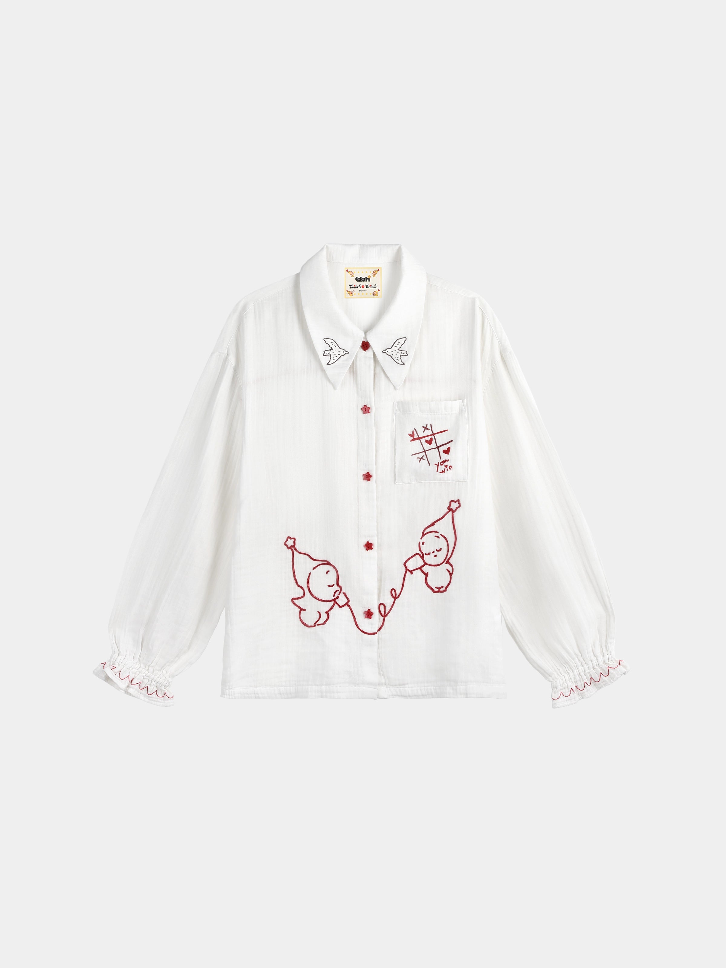 "tbh × TWINKLE TWINKLE"刺繡雙層紗純棉家居服套裝－愛的手稿