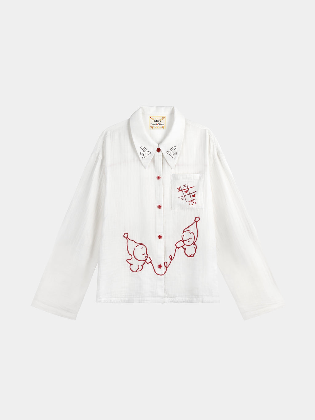 "tbh × TWINKLE TWINKLE"刺繡雙層紗純棉家居服套裝－愛的手稿