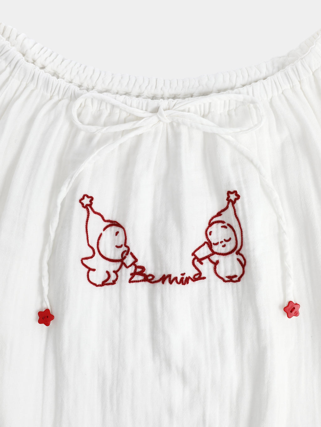 "tbh × TWINKLE TWINKLE" Embroidered Double-Layer Gauze Cotton Nightgown – Manuscript of Love