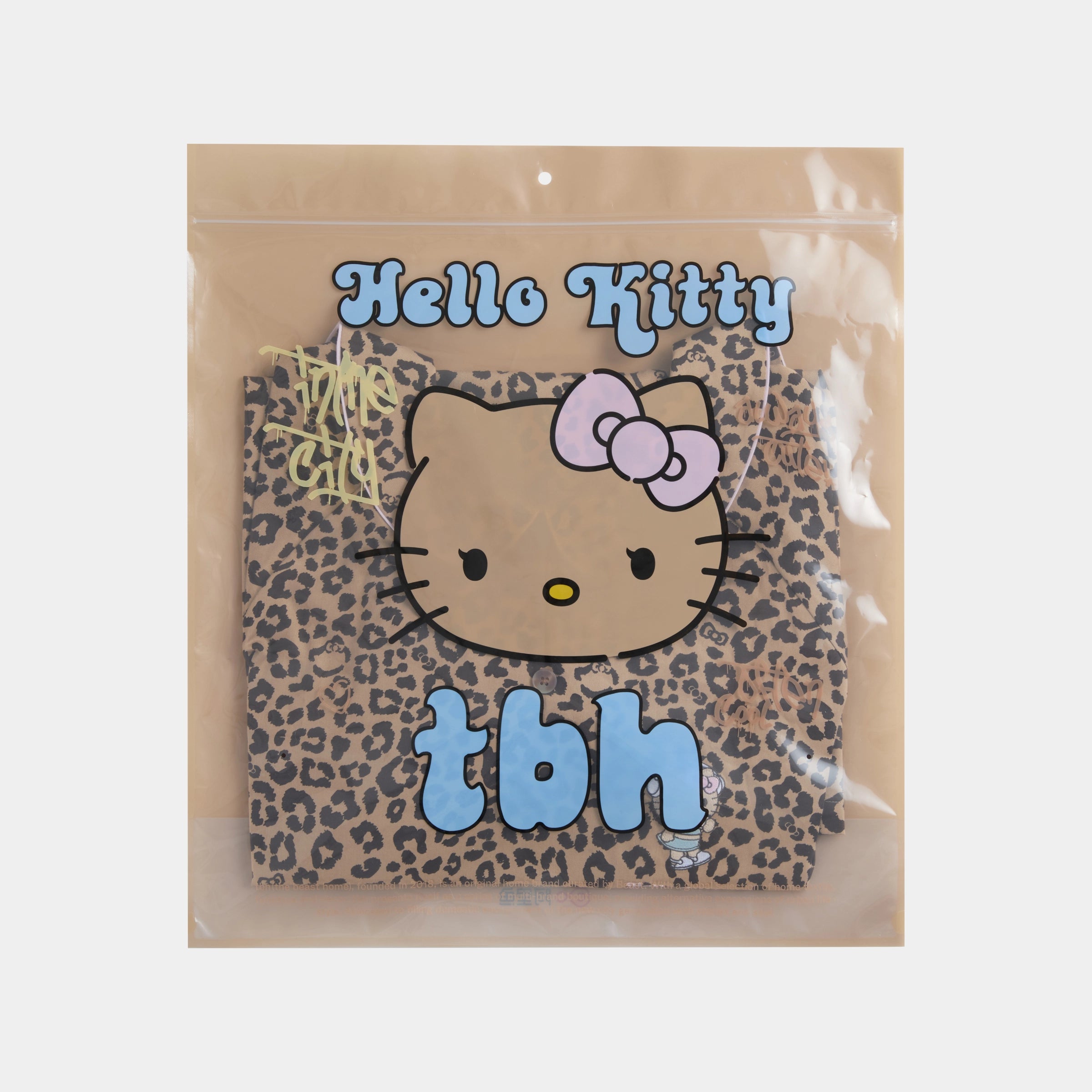 "Hello Kitty" Tencel Cotton Blend Short Sleeve Skirt – Leopard