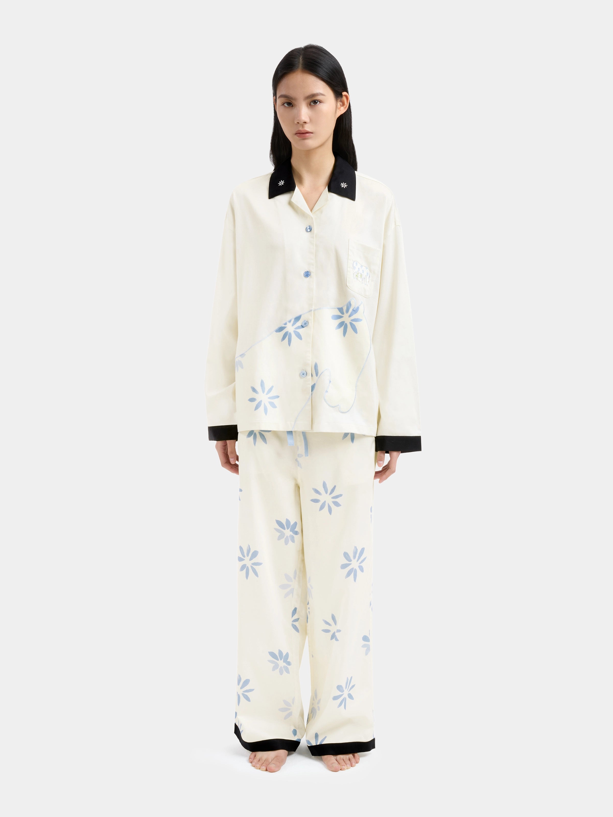 "Year of the Horse" Tencel Cotton Blend Loungewear Set Long Sleeve – Little Floral Horse