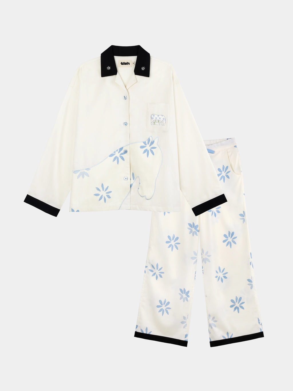"Year of the Horse" Tencel Cotton Blend Loungewear Set Long Sleeve – Little Floral Horse