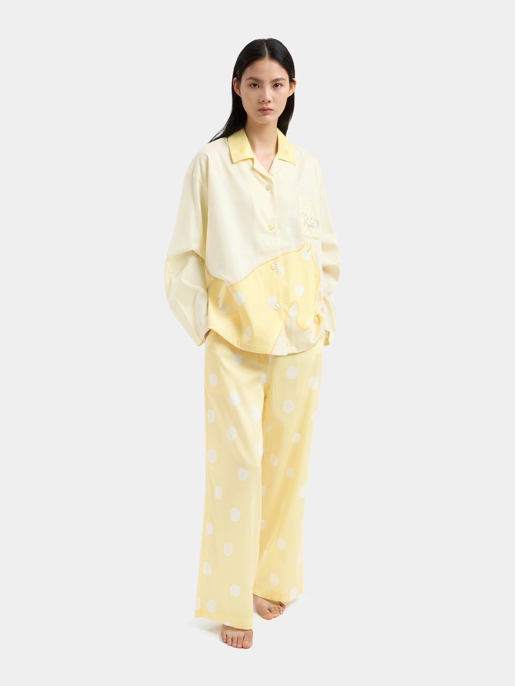 "Year of the Horse" Tencel Cotton Blend Loungewear Set Long Sleeve – Polka Dot Horse