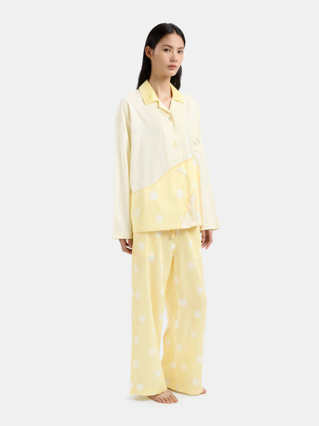 "Year of the Horse" Tencel Cotton Blend Loungewear Set Long Sleeve – Polka Dot Horse