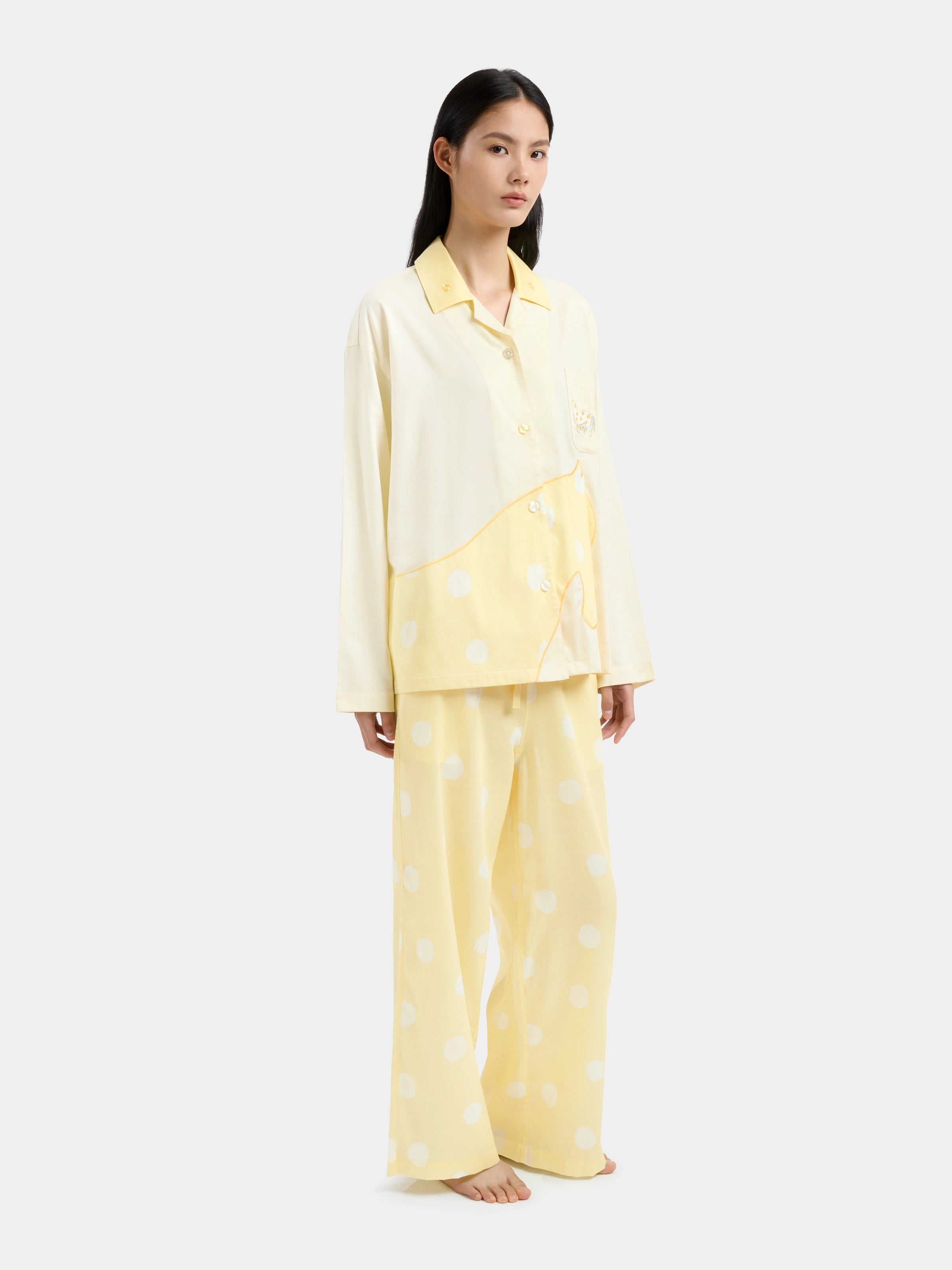 "Year of the Horse" Tencel Cotton Blend Loungewear Set Long Sleeve – Polka Dot Horse