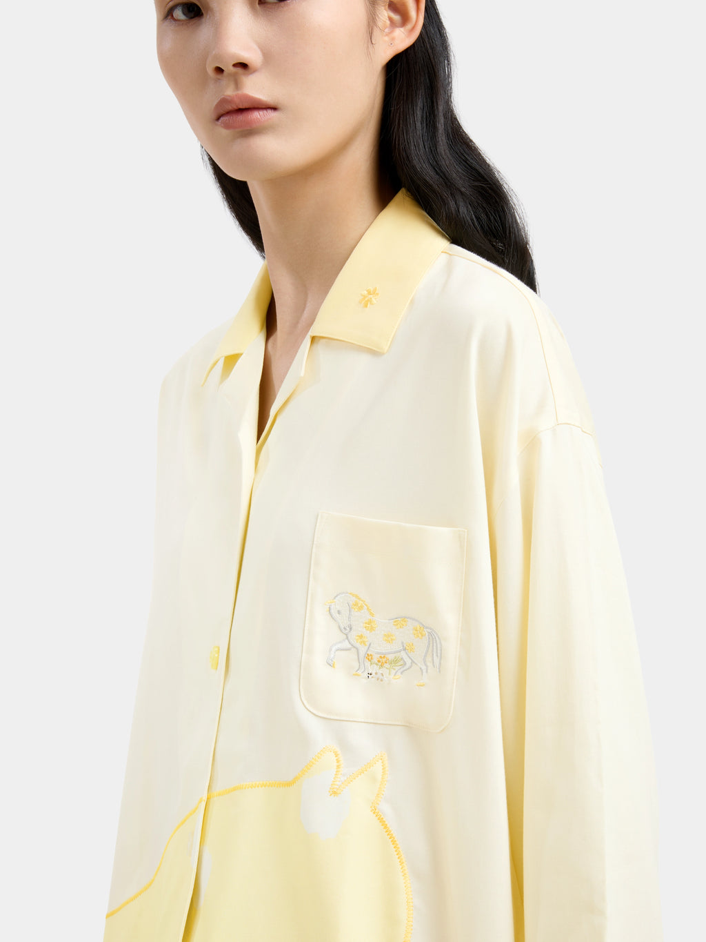 "Year of the Horse" Tencel Cotton Blend Loungewear Set Long Sleeve – Polka Dot Horse