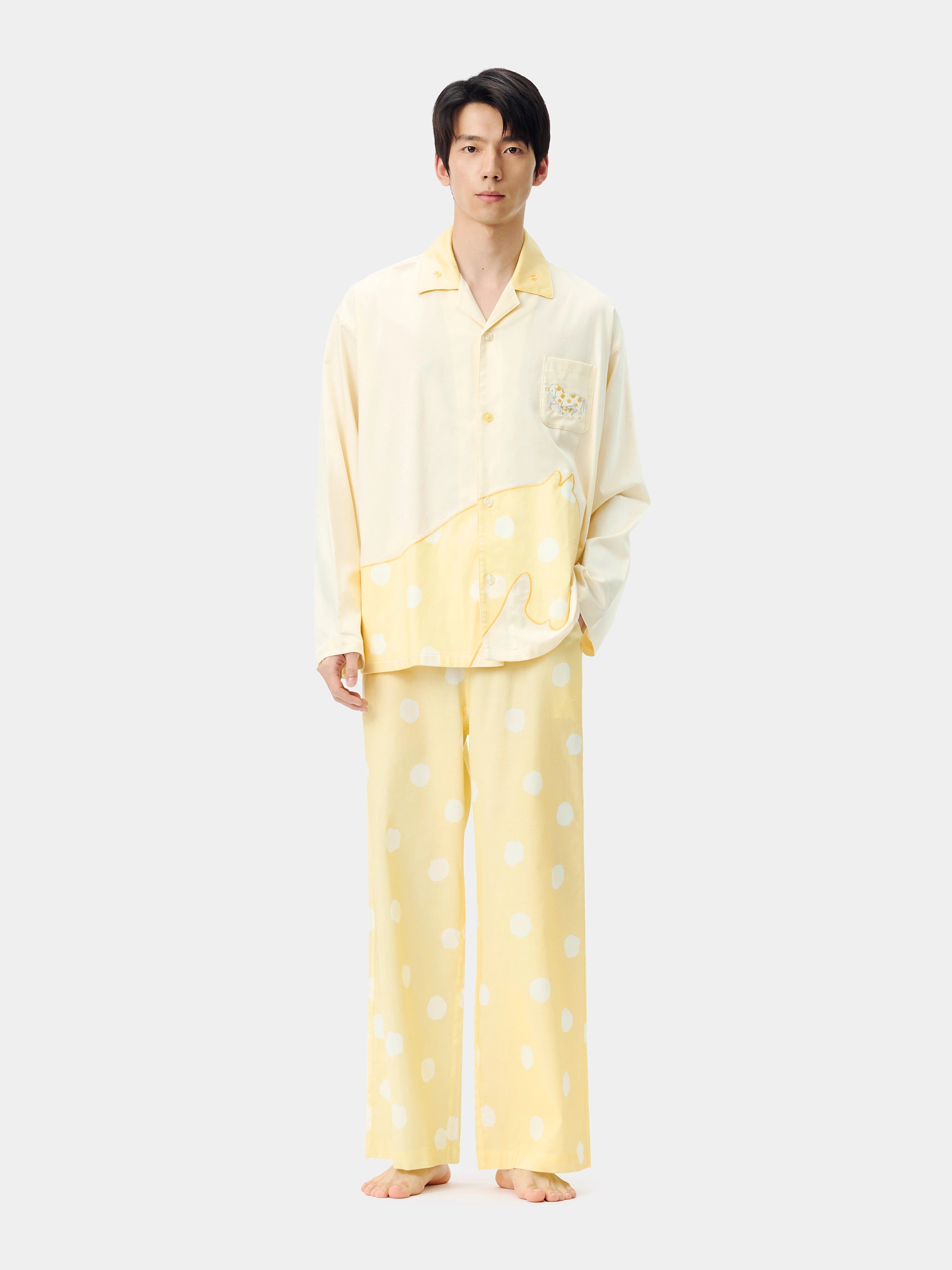 "Year of the Horse" Tencel Cotton Blend Loungewear Set Long Sleeve – Polka Dot Horse
