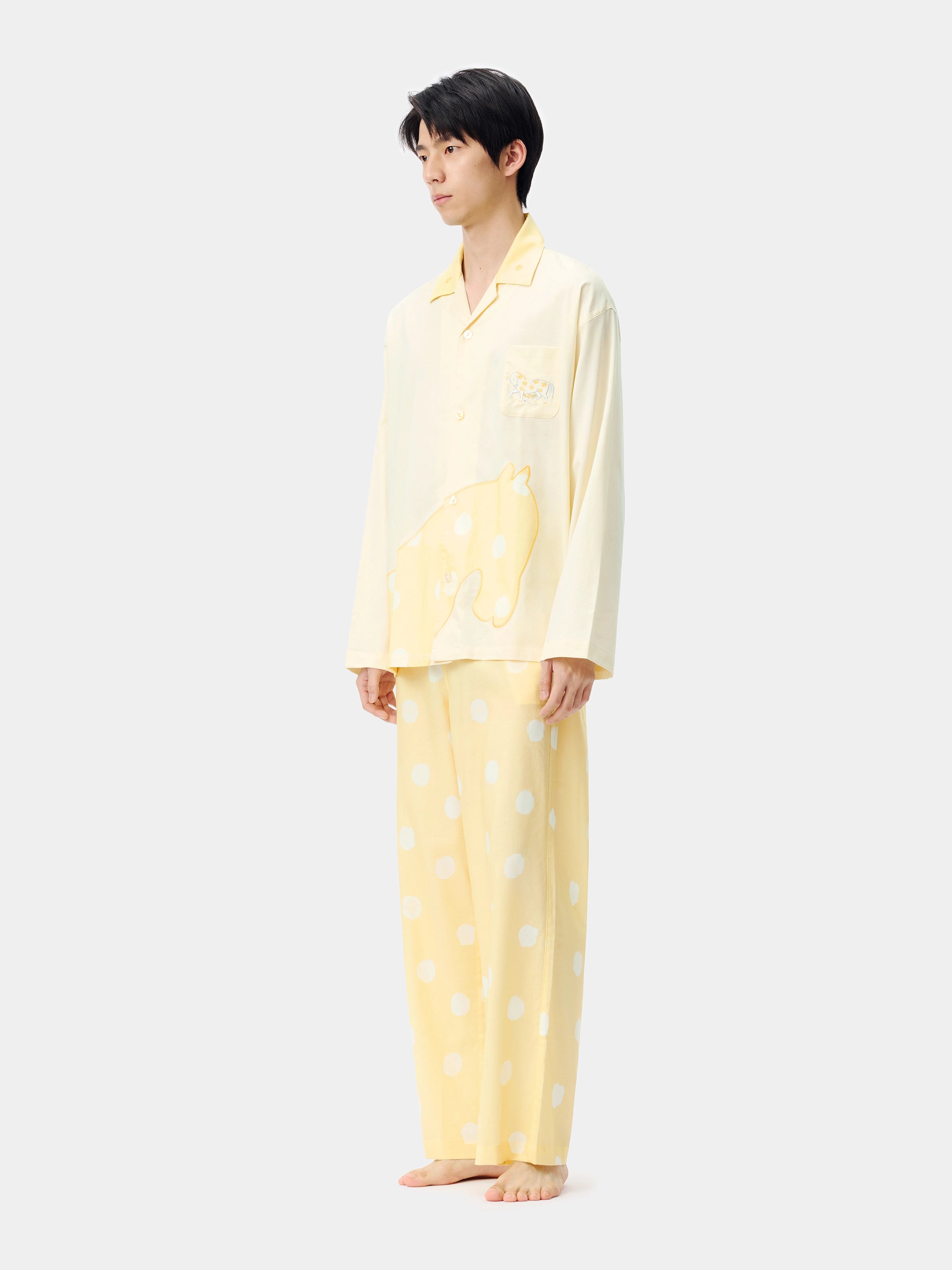 "Year of the Horse" Tencel Cotton Blend Loungewear Set Long Sleeve – Polka Dot Horse