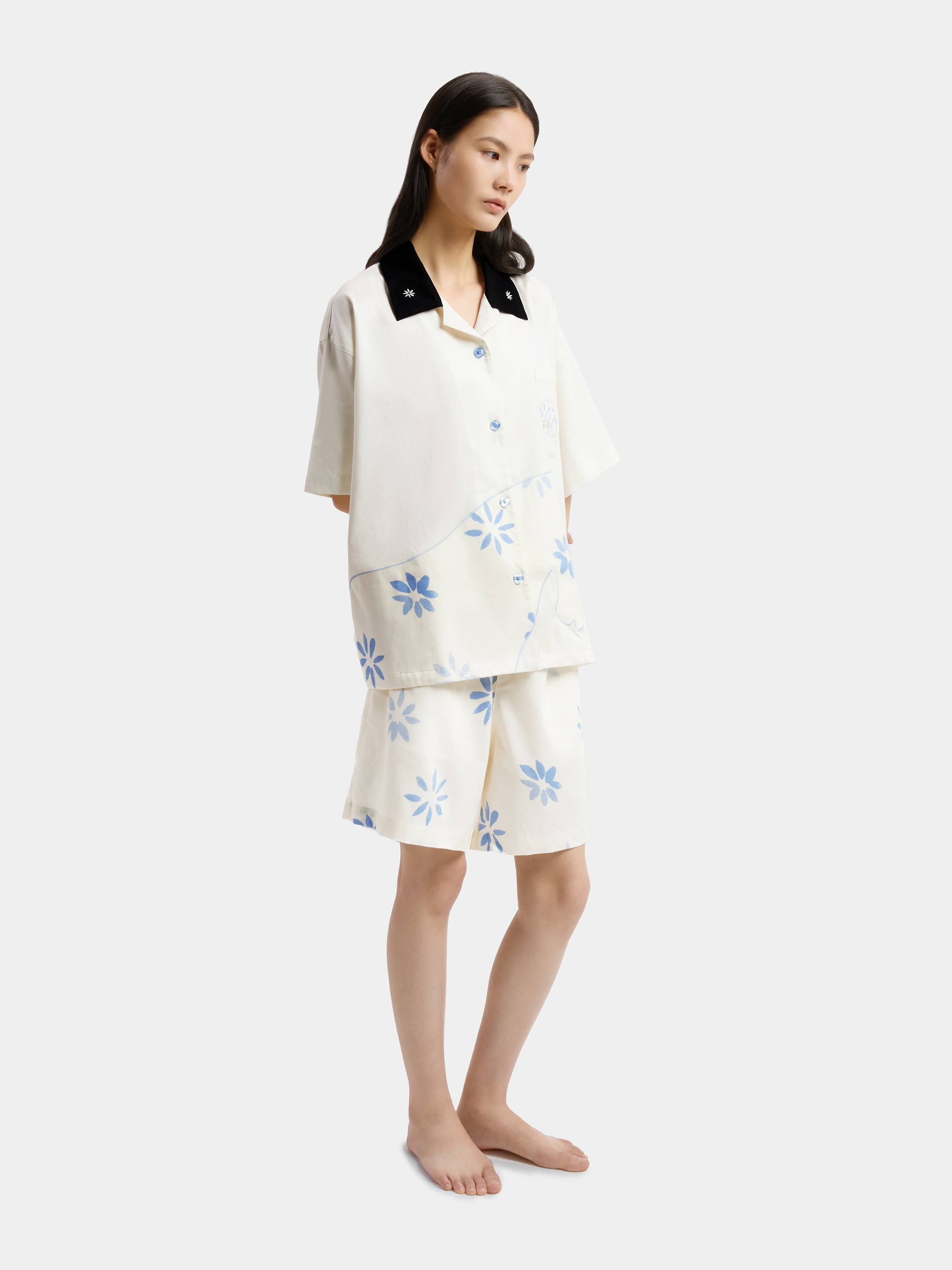 "Year of the Horse" Tencel Cotton Blend Loungewear Set Short Sleeve – Little Floral Horse