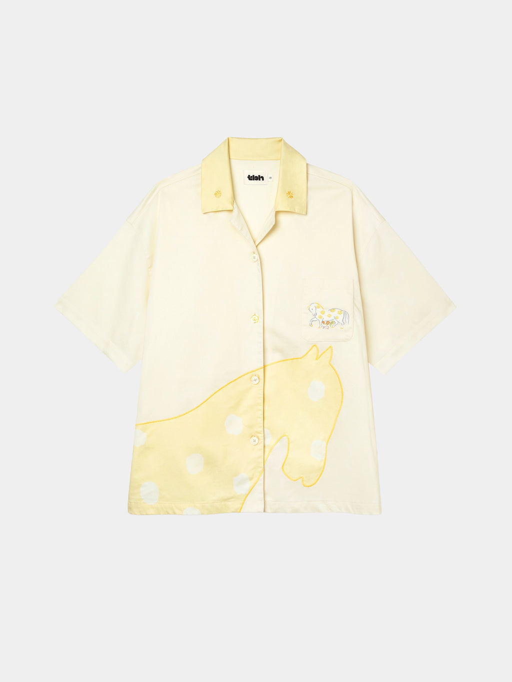 "Year of the Horse" Tencel Cotton Blend Loungewear Set Short Sleeve – Polka Dot Horse