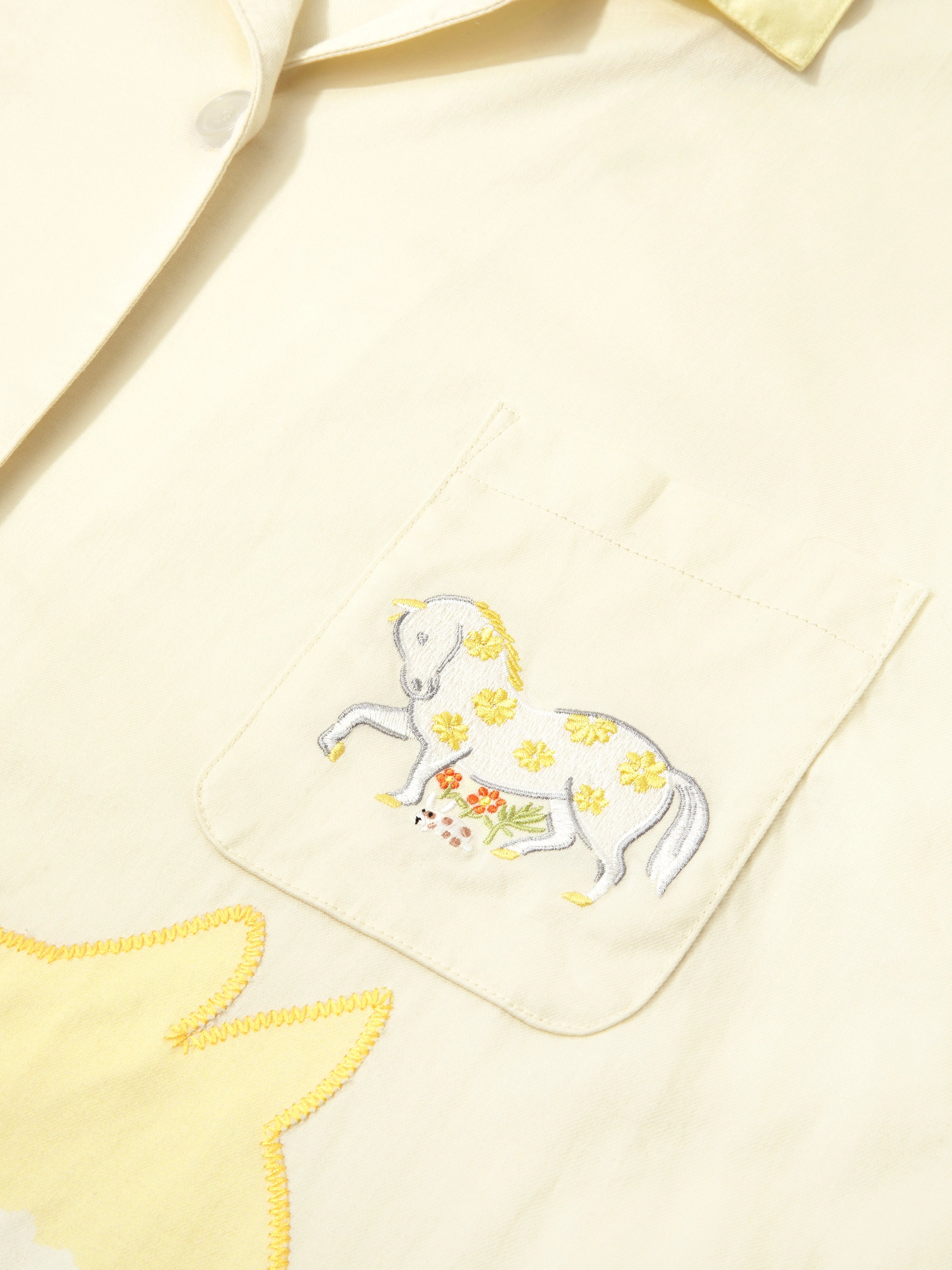 "Year of the Horse" Tencel Cotton Blend Loungewear Set Short Sleeve – Polka Dot Horse