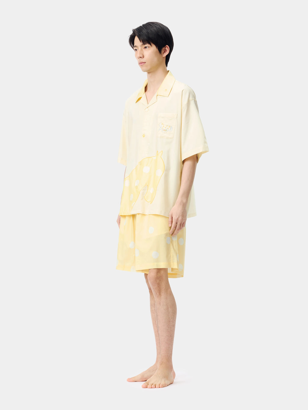 "Year of the Horse" Tencel Cotton Blend Loungewear Set Short Sleeve – Polka Dot Horse
