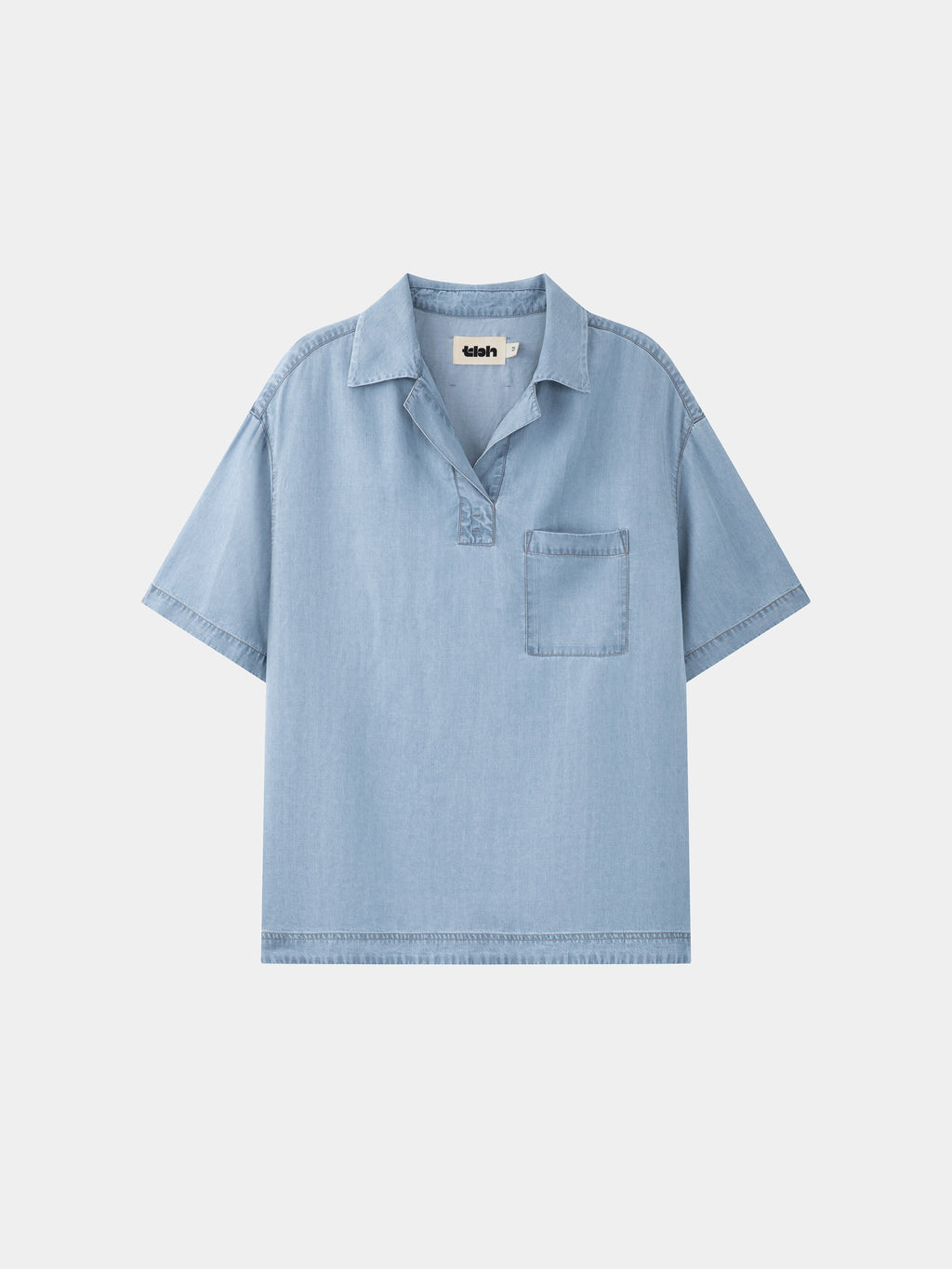 Tencel Short Sleeve Loungewear Set – Light Wash