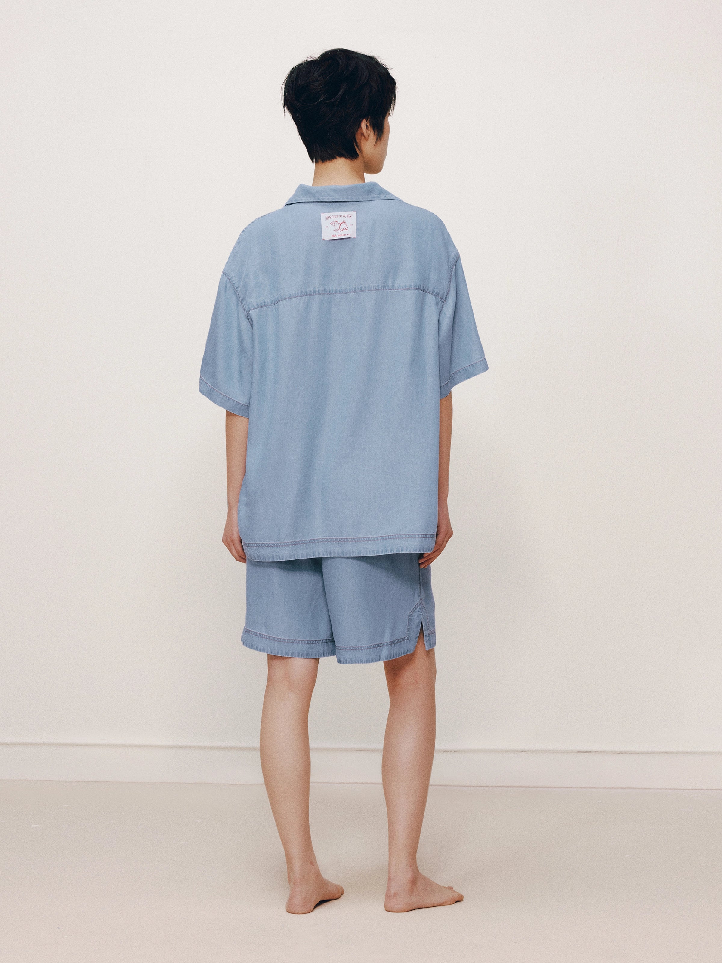 Tencel Short Sleeve Loungewear Set – Light Wash