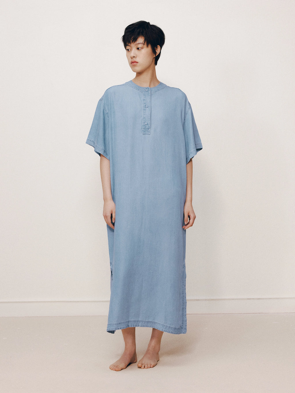 Tencel Short Sleeve Nightgown – Light Wash