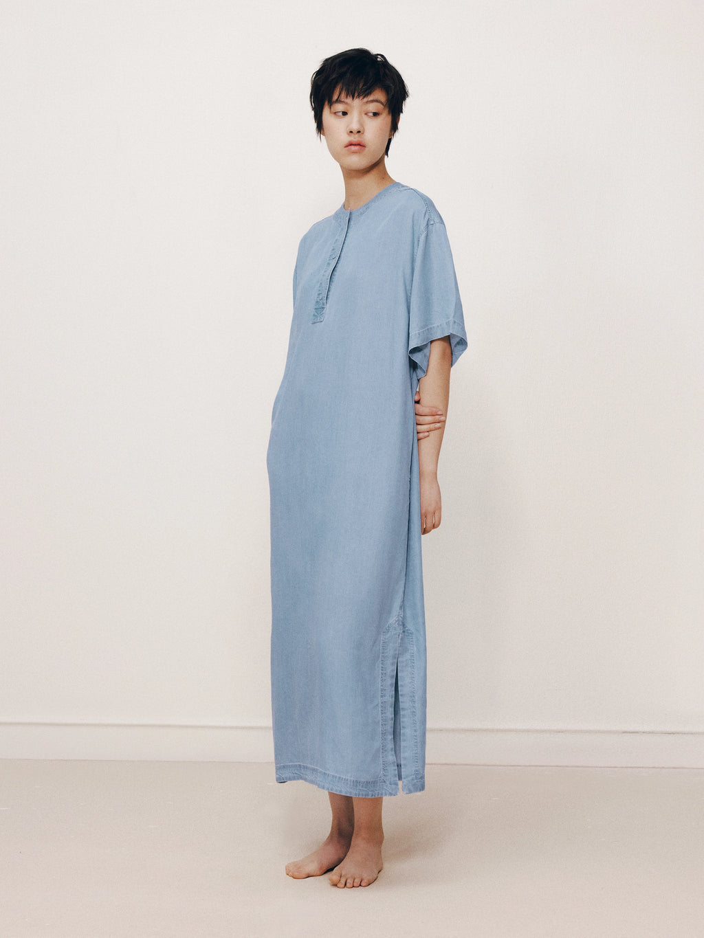 Tencel Short Sleeve Nightgown – Light Wash