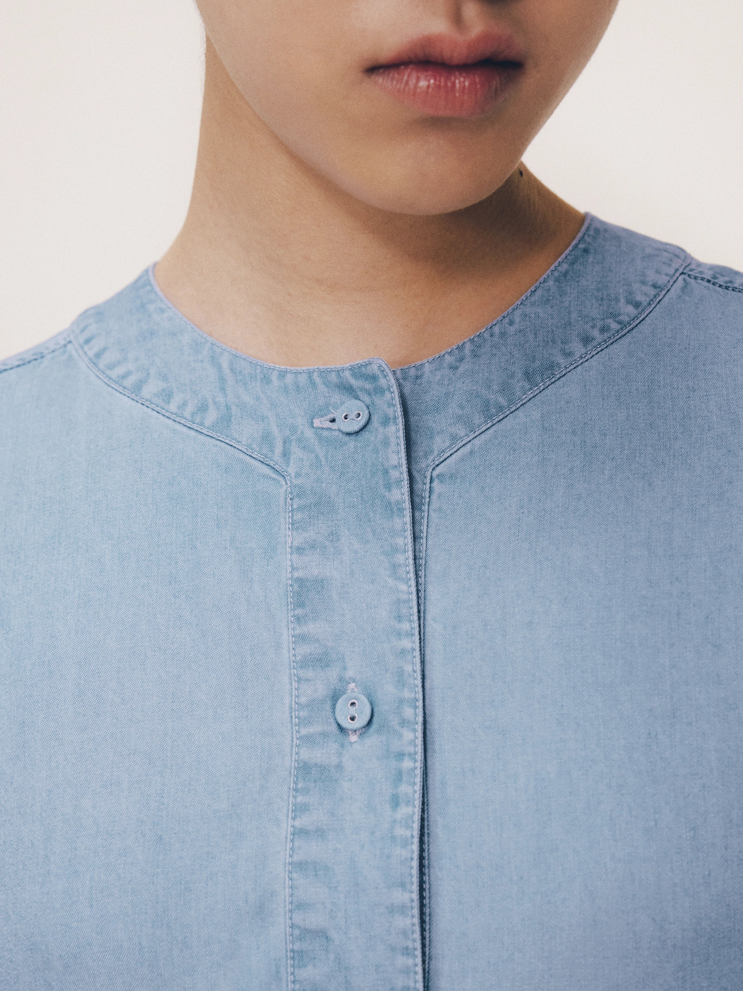 Tencel Short Sleeve Nightgown – Light Wash