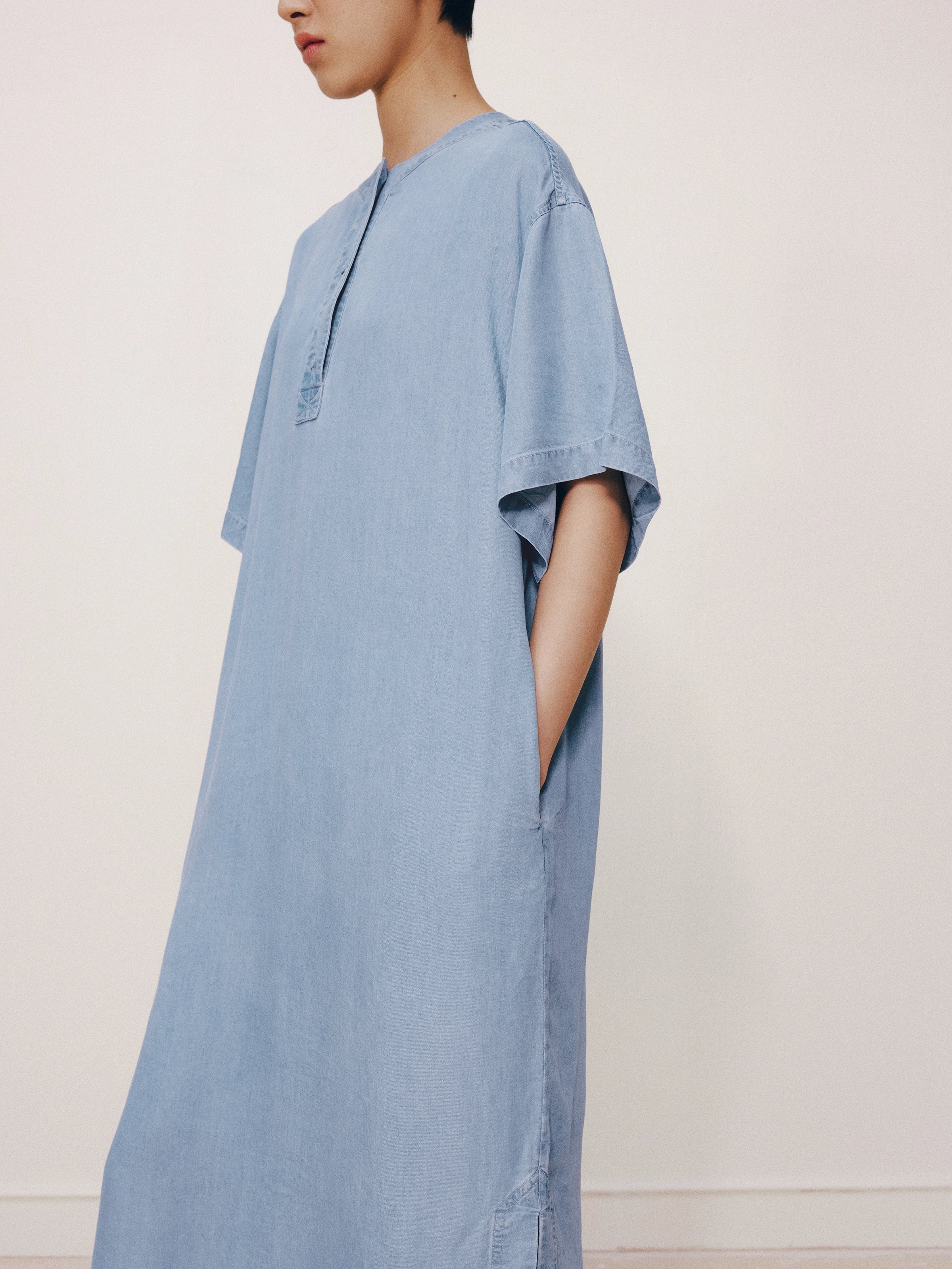 Tencel Short Sleeve Nightgown – Light Wash