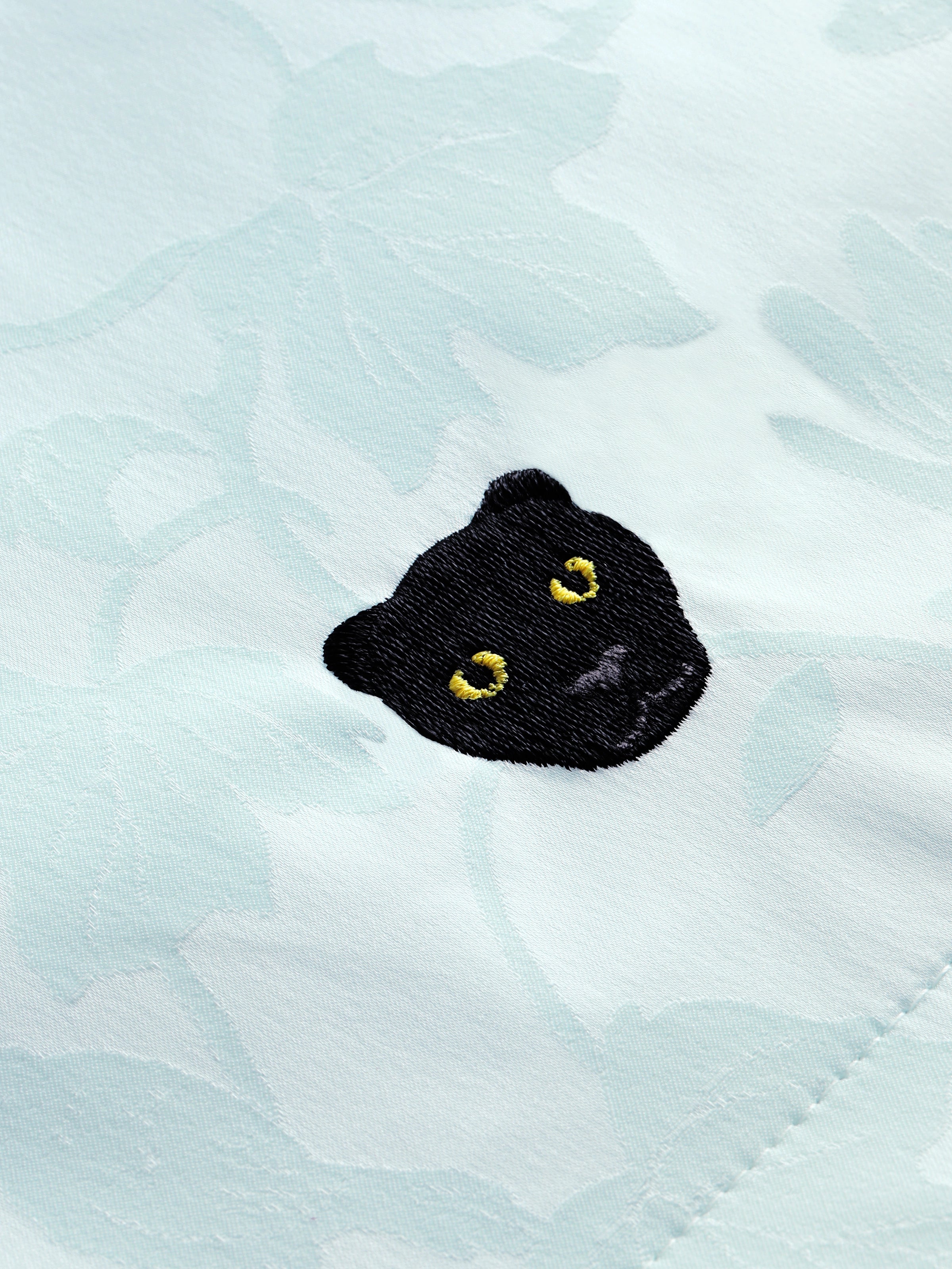 "Urban Jungle" Black Panther Jacquard Tote Bag – Mist Blue