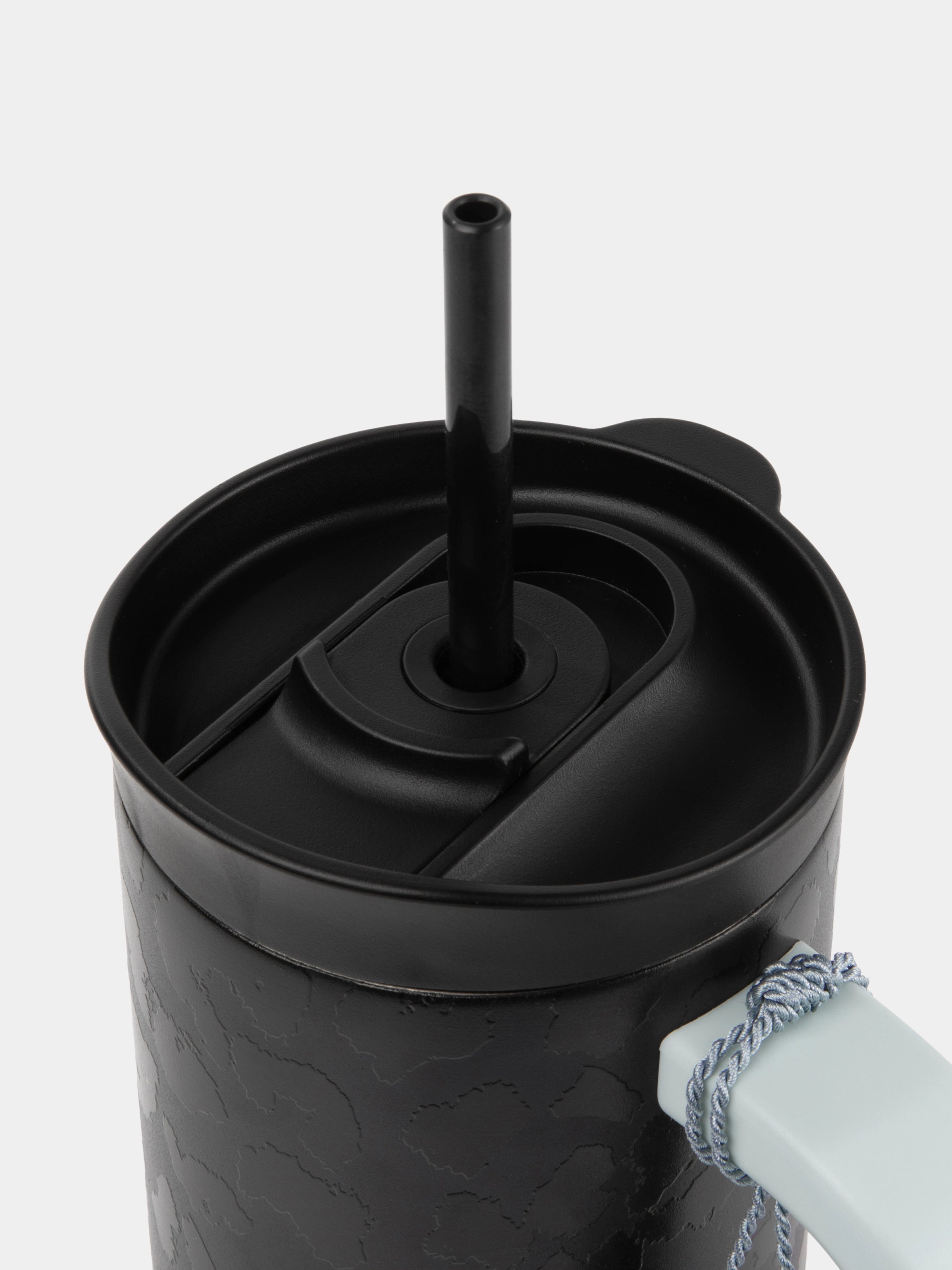 "Urban Jungle" Black Panther Jumbo Stainless Steel Insulated Tumbler with Straw (With Mini Frame Purse) – Black Leopard – 900ml