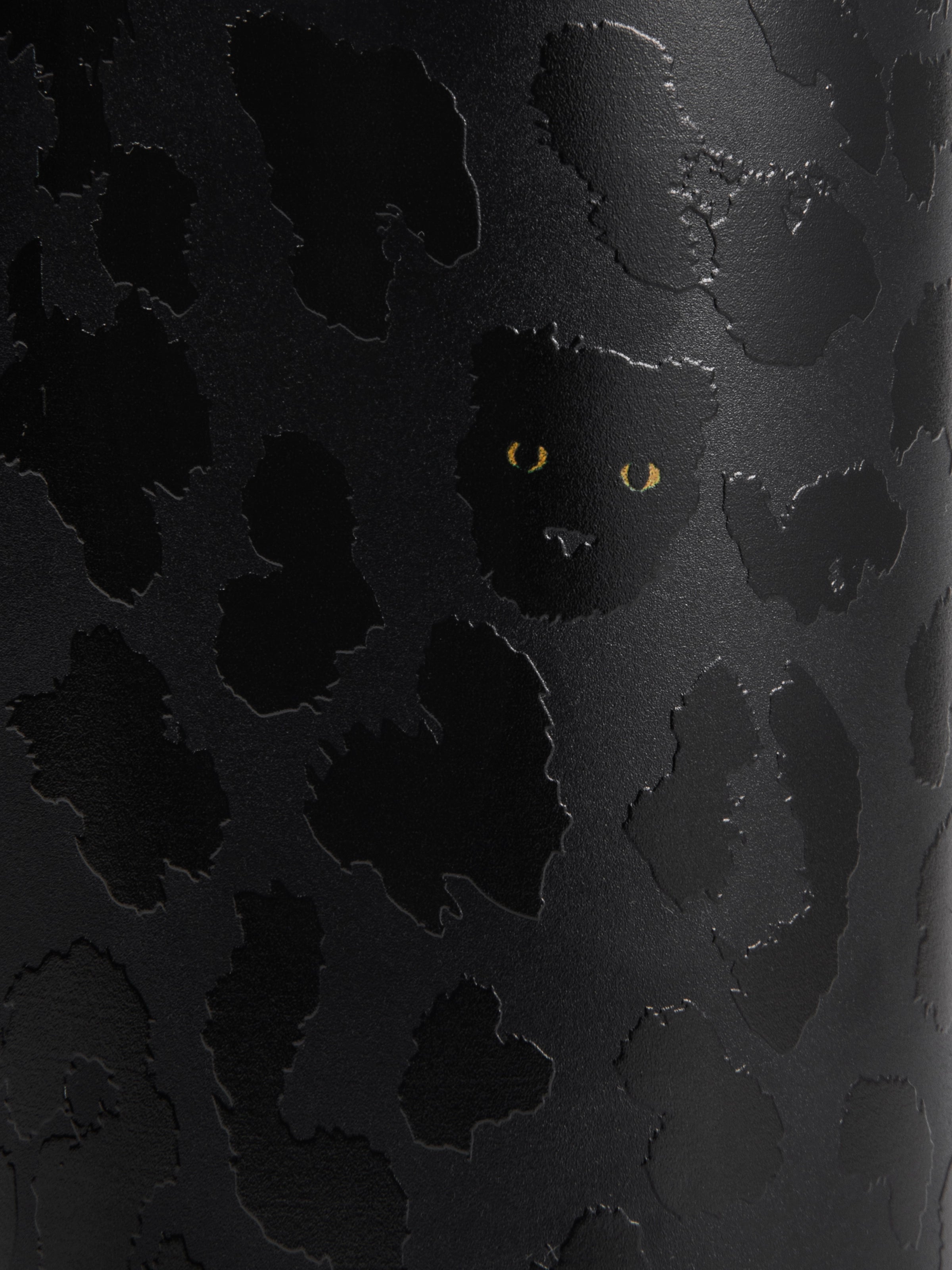 "Urban Jungle" Black Panther Jumbo Stainless Steel Insulated Tumbler with Straw (With Mini Frame Purse) – Black Leopard – 900ml