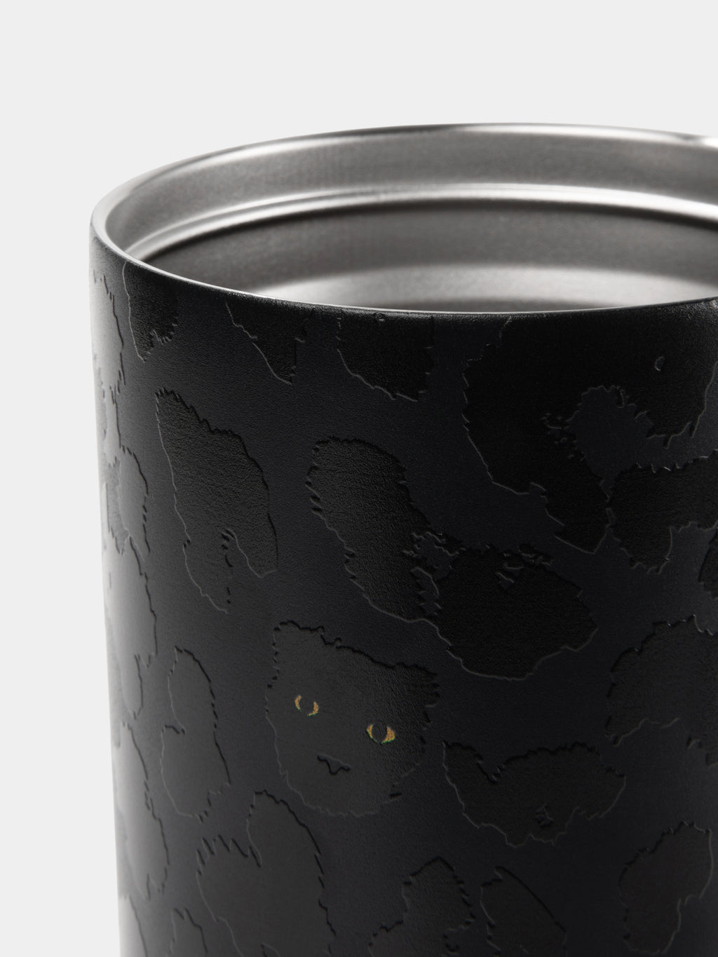 "Urban Jungle" Black Panther Jumbo Stainless Steel Insulated Tumbler with Straw (With Mini Frame Purse) – Black Leopard – 900ml