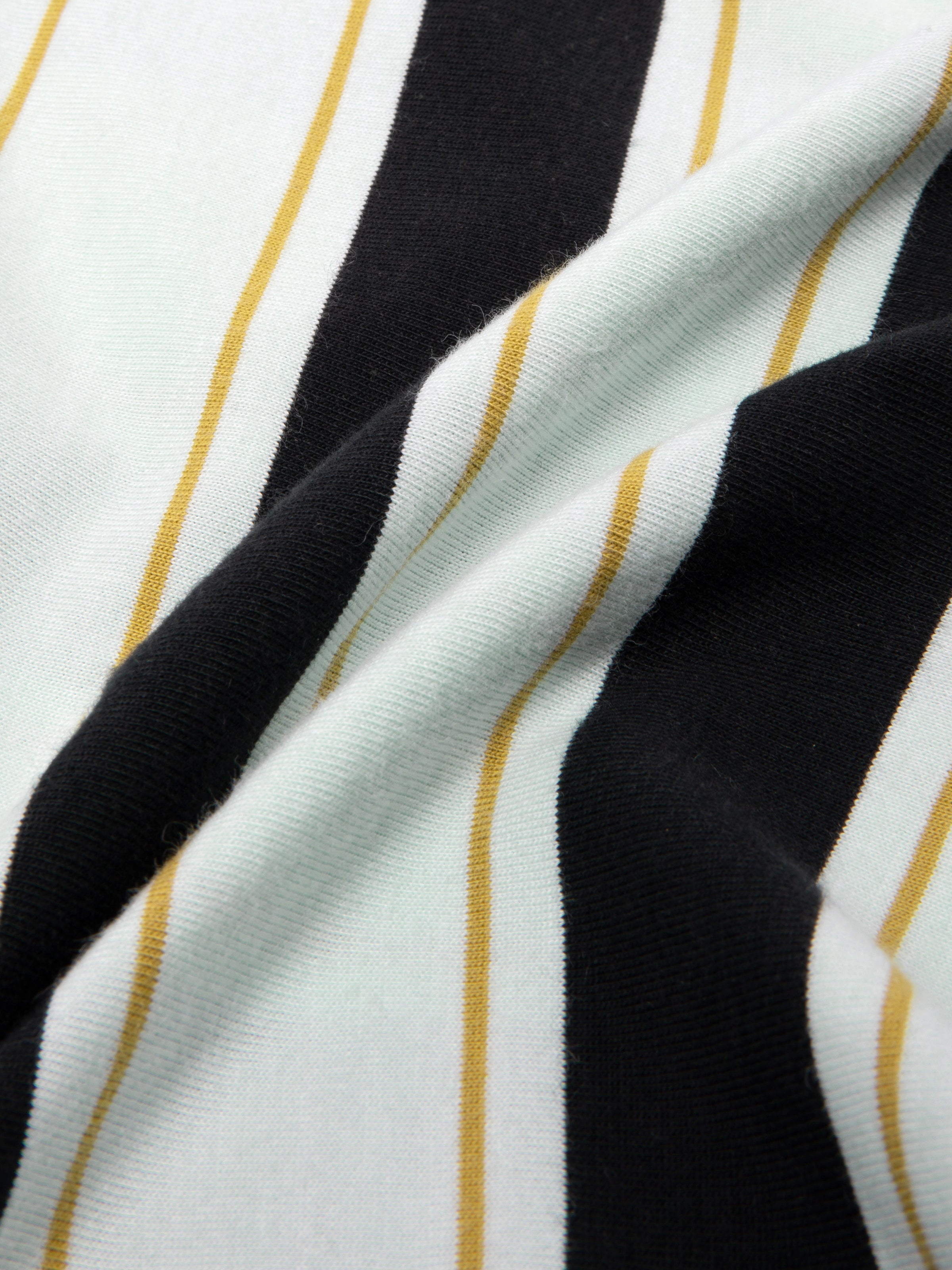 "Urban Jungle" Black Panther Knitted Henley Top – Blue & Black Stripes