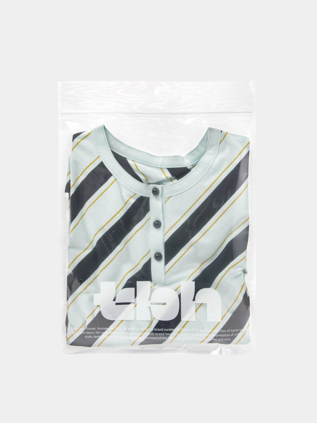 "Urban Jungle" Black Panther Knitted Henley Top – Blue & Black Stripes